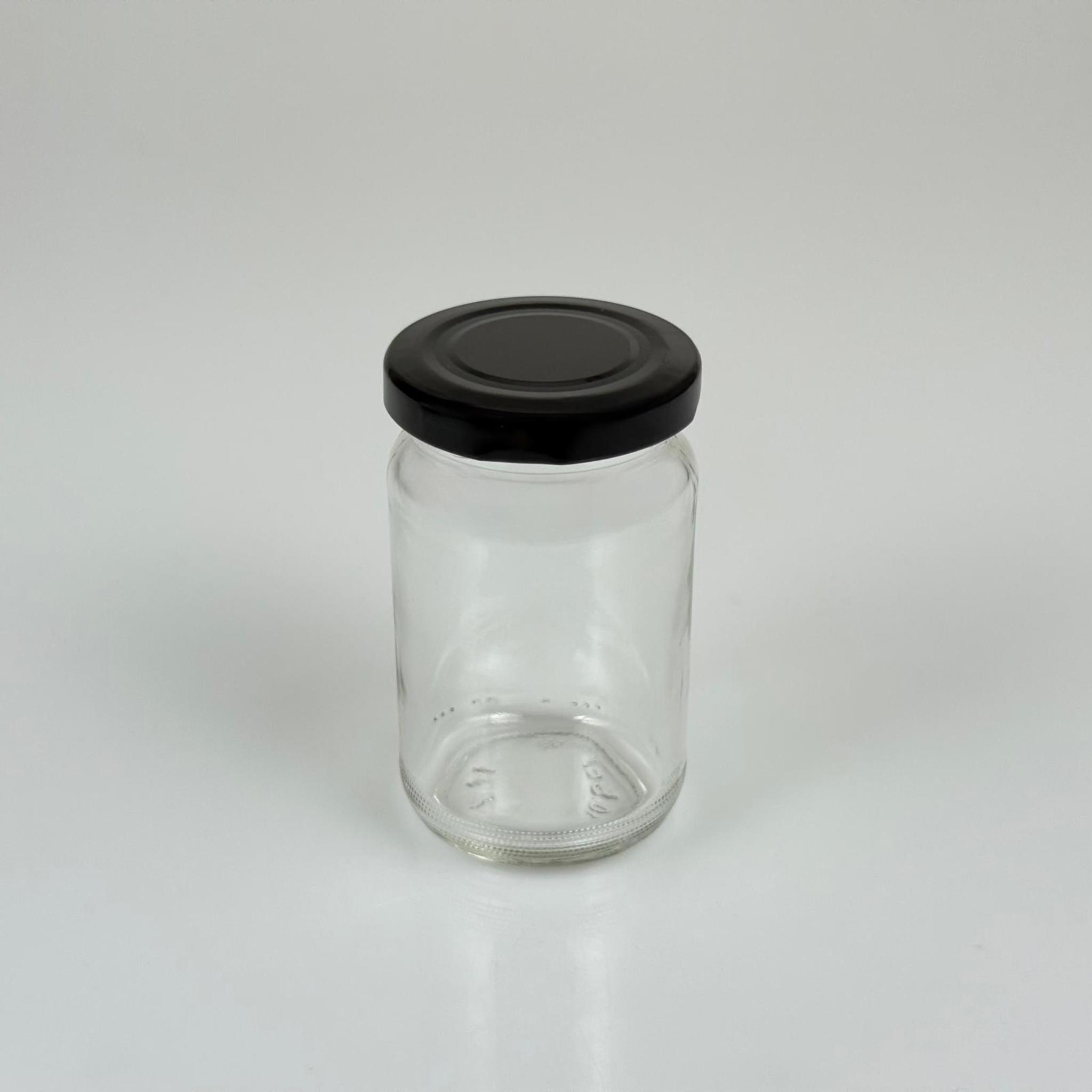 105 CC CAM KAVANOZ - SİYAH METAL KAPAKLI - 105 ML CAM KAVANOZ