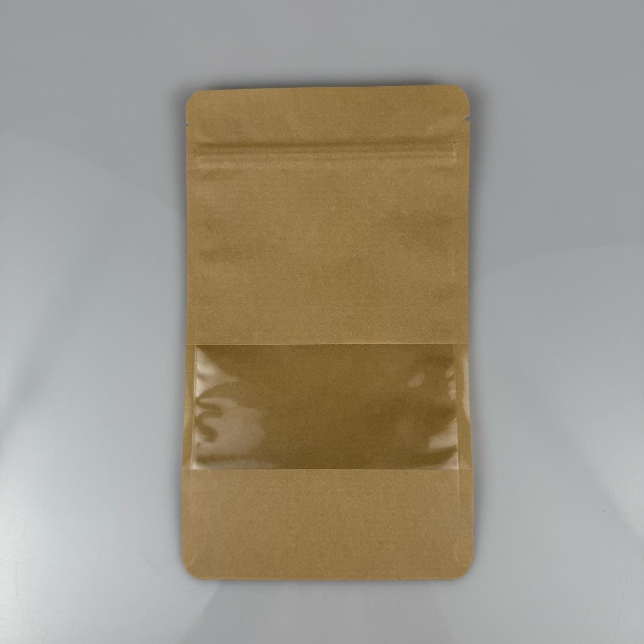 DOYPACK PENCERELİ - KRAFT AMBALAJ 13 X 22,5 CM - 250 GRAM - ÇEREZ, KURU KAHVE, KURUYEMİŞ, AKTAR VB İÇİN ÇITÇITLI KİLİTLİ KESE, KRAFT TORBA, ÇEREZLİK