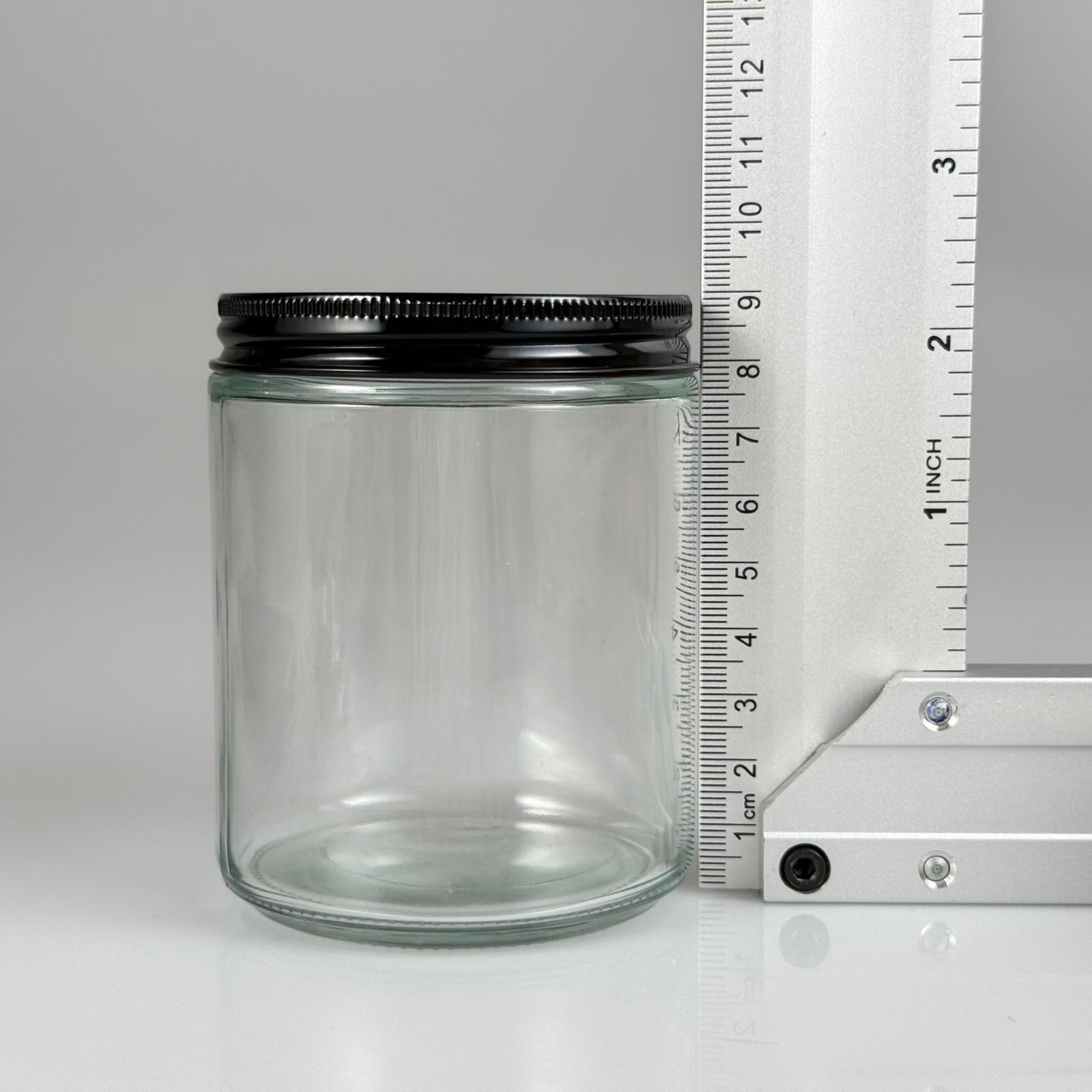 270 CC CAM ŞEFFAF MUM KAVANOZU - KÖPÜK CONTALI SIZDIRMAZ SİYAH METAL KAPAKLI  - 270 ML KREM KAVANOZU - MUM KAVANOZLARI - MEDİKAL KAVANOZ
