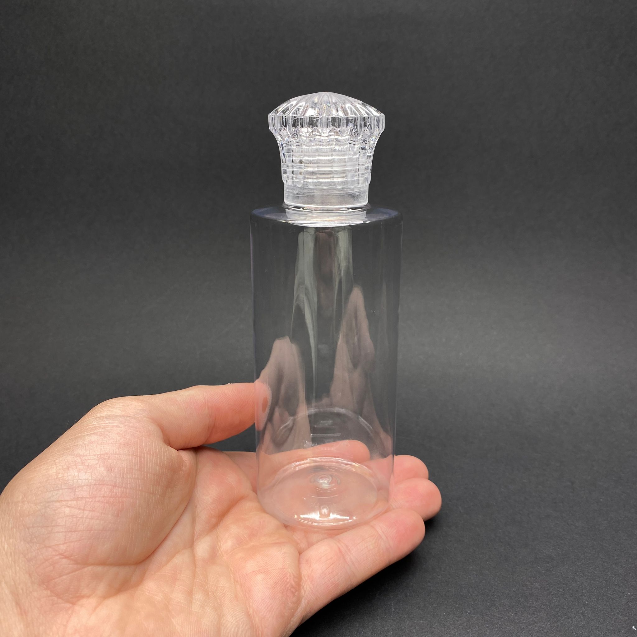 200 CC SİLİNDİR KESKİN KÜT MODEL SERT (25 GR) PET ŞİŞE - KRİSTAL KAPAKLI KOLONYA TIPALI  - AĞIZ ÇAPI 24 MM - ŞEFFAF