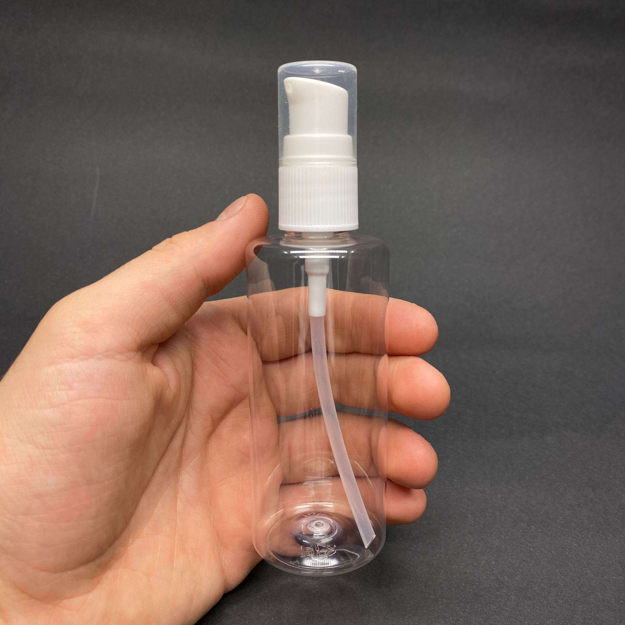 100 CC PET ŞİŞE SİLİNDİR - BEYAZ LOSYON POMPALI - 100 ML KREM POMPALI PET ŞİŞE (YOĞUN KIVAMLI SIVILARDA KULLANILIR)