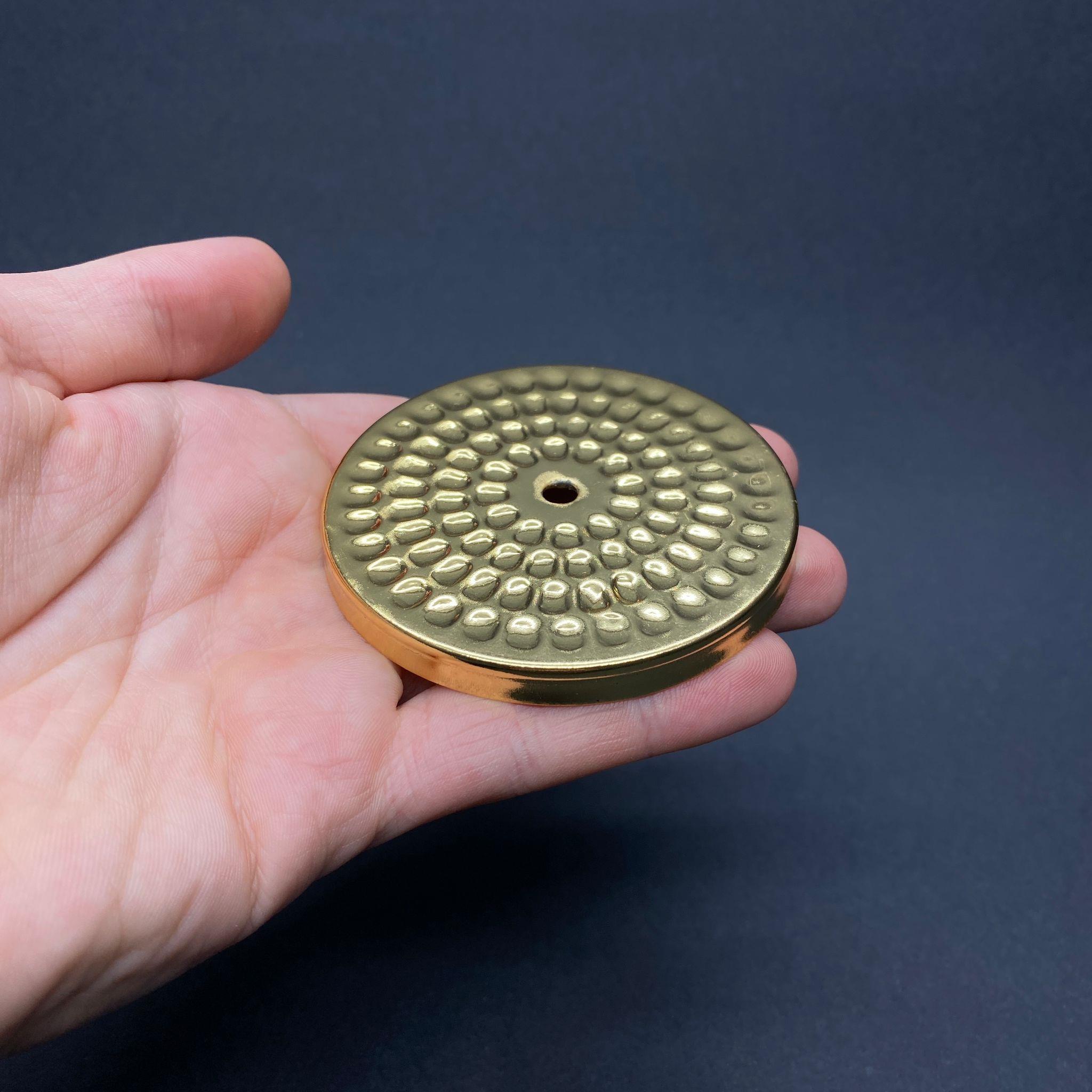 MUM KAPAK DAR - GOLD - MUM İÇİN DELİKLİ OVAL DÖVME METAL KAPAK - 73 MM (MUM BARDAK KAPAĞI)