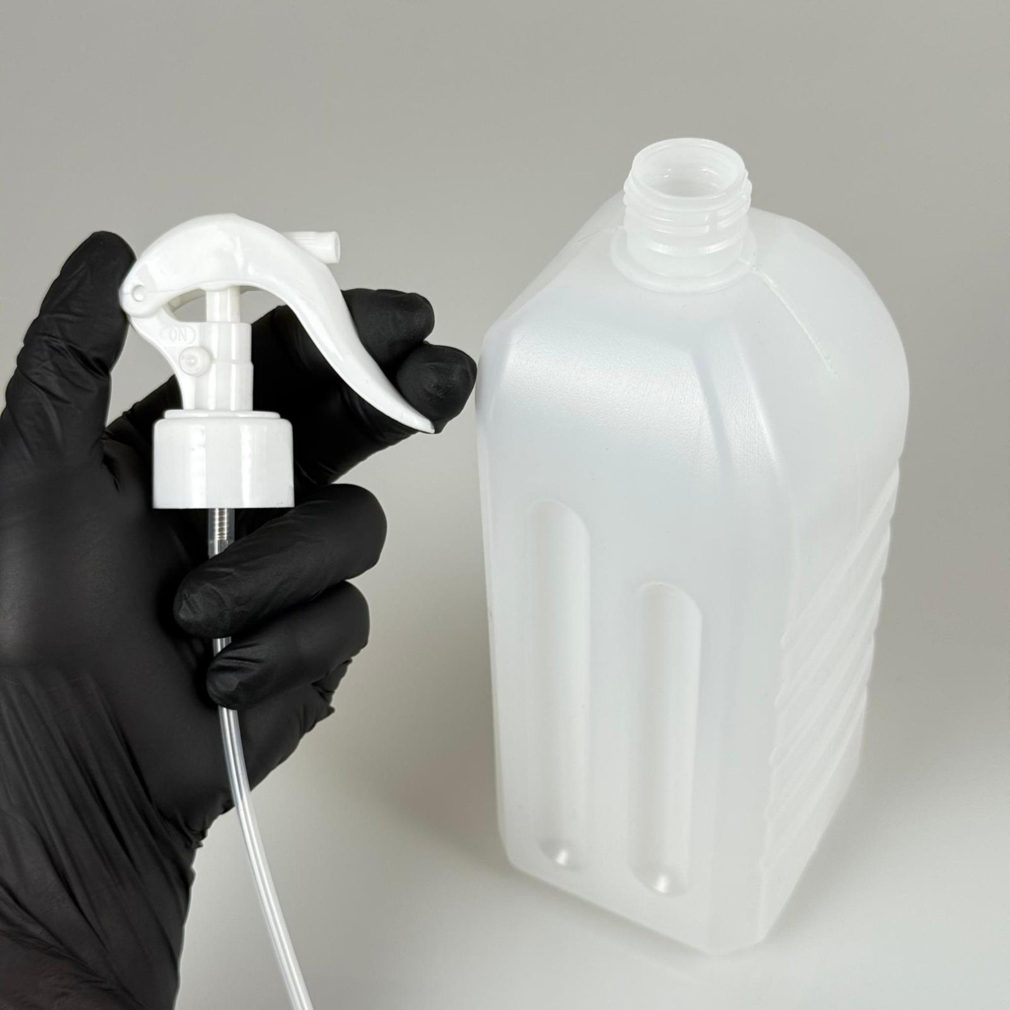 1000 CC BEYAZ POLİETİLEN KALIN ŞİŞE -1 LİTRE BEYAZ PLASTİK ŞİŞE BEYAZ TRİGER SPREYLİ