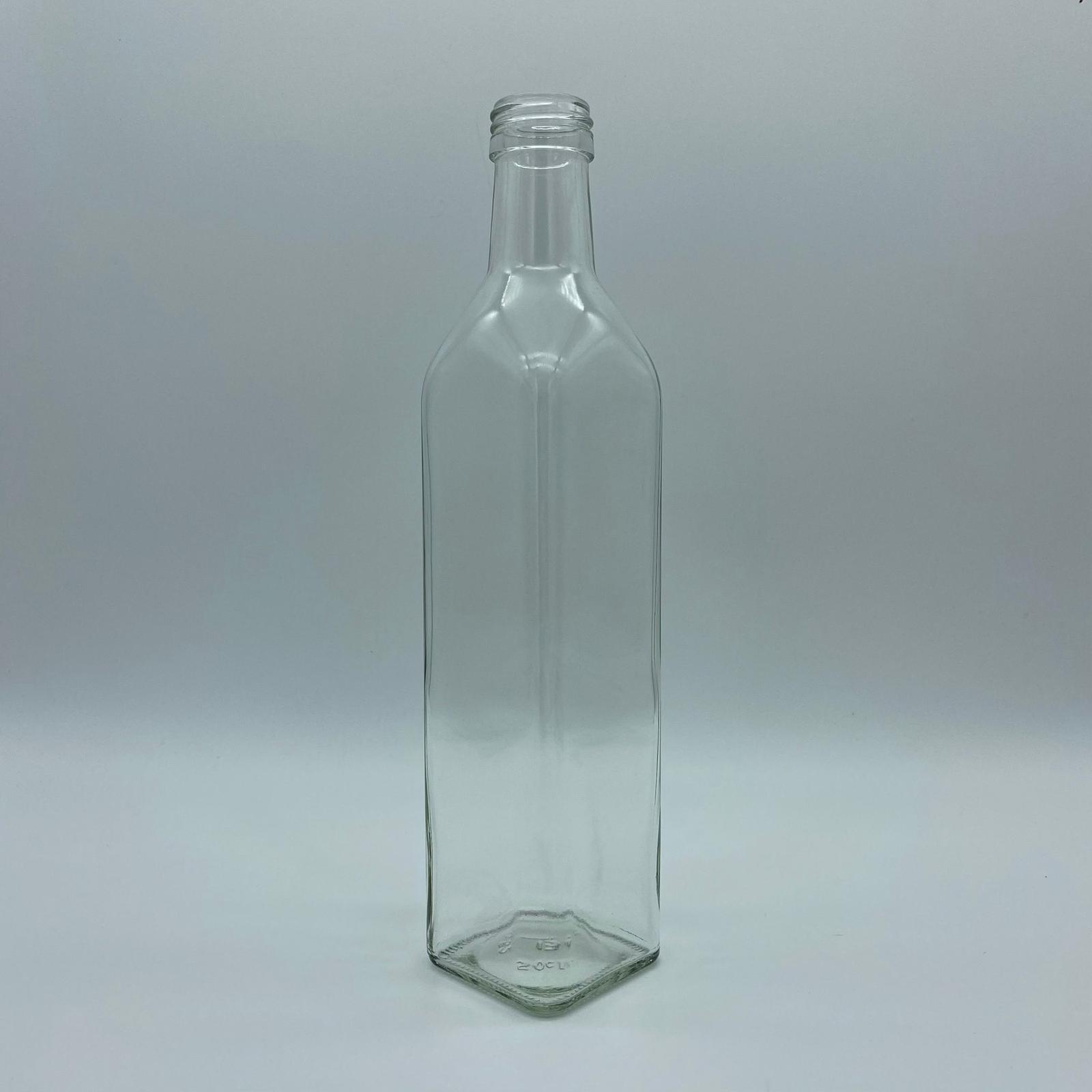 500 CC ŞEFFAF CAM MARASKA KÖŞELİ ŞİŞE (VİDALI) (31 AĞIZ) KAPAKSIZ - 500 ML MARASKA CAM ŞİŞE - YAĞ SİRKE ŞİŞESİ - ŞİŞECAM ÜRÜN KODU: 121250 İLE EŞDEĞERDİR