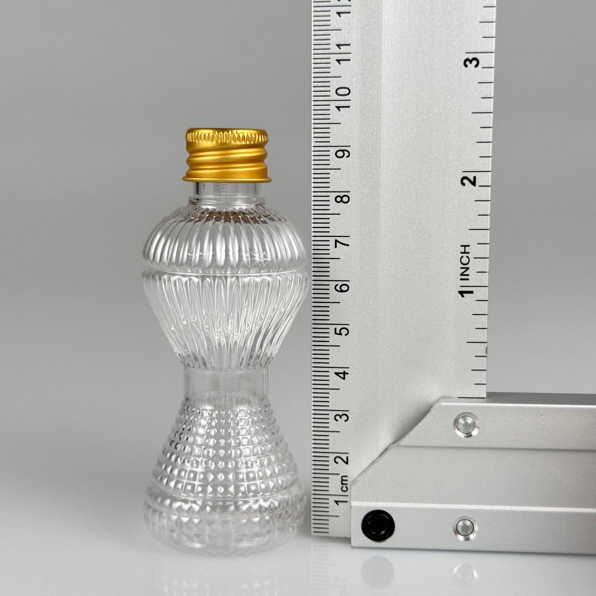 50 CC MİNİ PIRLANTA ŞİŞE + KÖPÜK CONTALI GOLD ALÜMİNYUM METAL KAPAKLI TAKIM - 50 ML PLASTİK CAMPET ŞİŞE