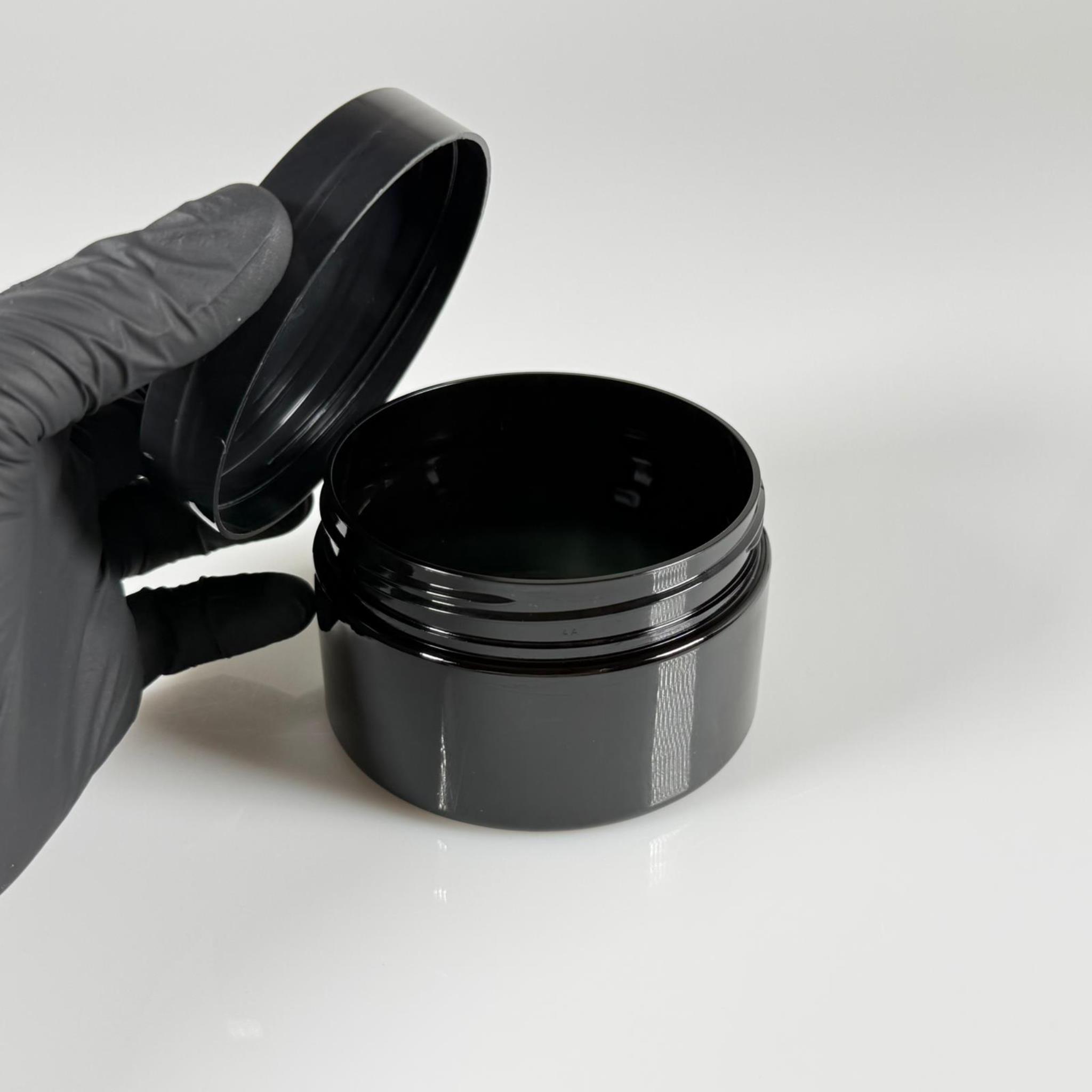 250 CC SİYAH PET KAVANOZ SERT (30 GR) - SİYAH KAPAKLI - 250 ML PLASTİK PET KAVANOZ - KOZMETİK KAVANOZ