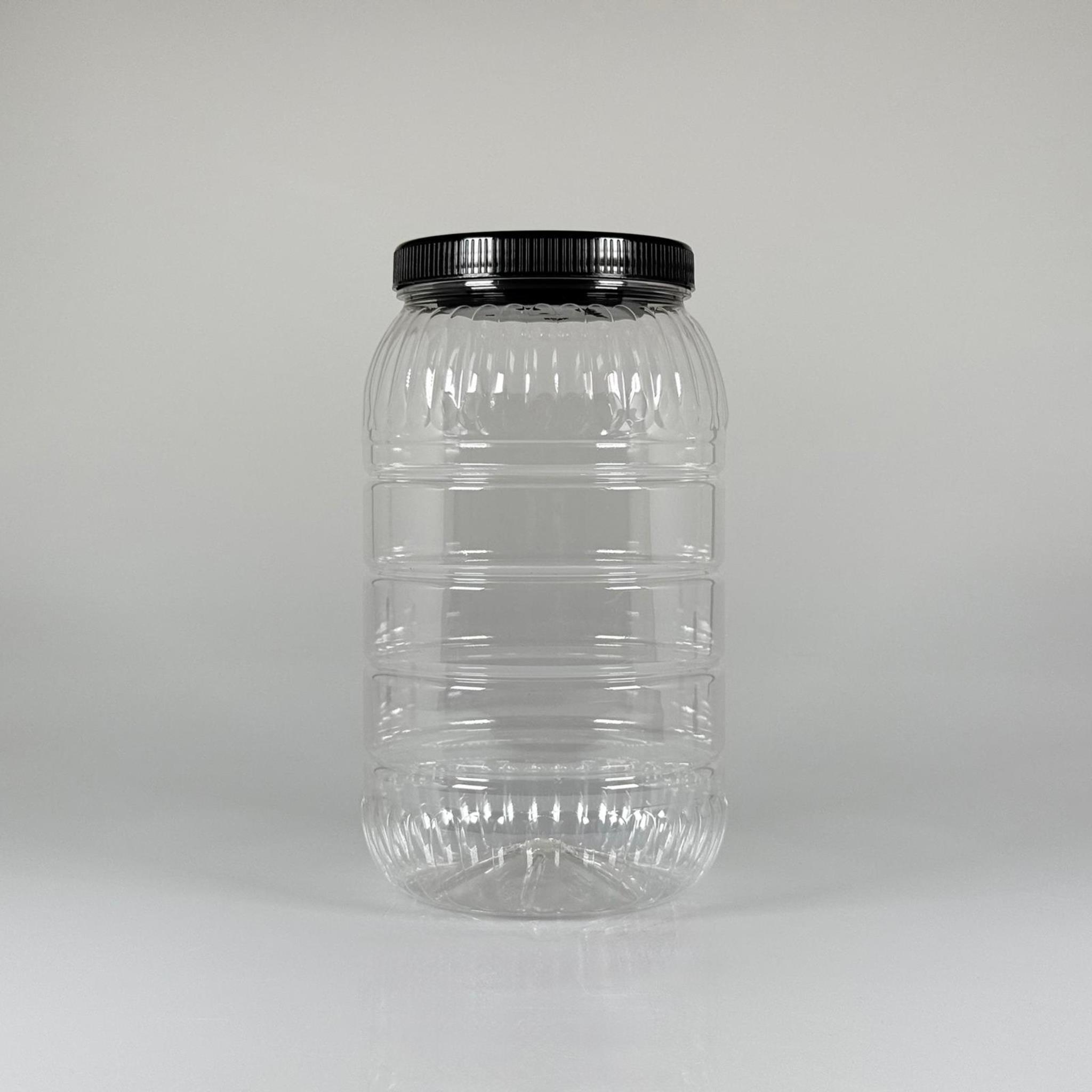 3 LİTRE PET KAVANOZ - SİYAH KAPAKLI - PLASTİK KAVANOZ - 3 LT PET BİDON - 3000 CC YUVARLAK KAVANOZ 110 MM AĞIZ- TURŞU, ZEYTİN VB İÇİN BOŞ PLASTİK BİDONLARI