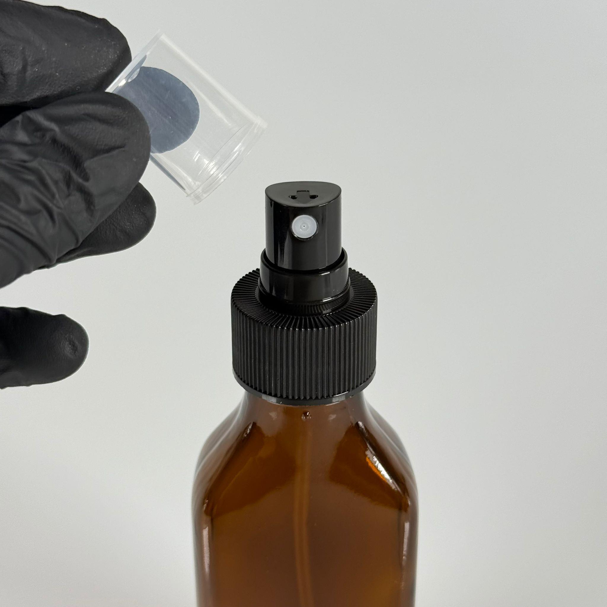 100 CC YASSI AMBER SİYAH SPREY BAŞLIKLI CAM ŞİŞE - 100 ML KAHVERENGİ FISFIS KAPAKLI ŞİŞE