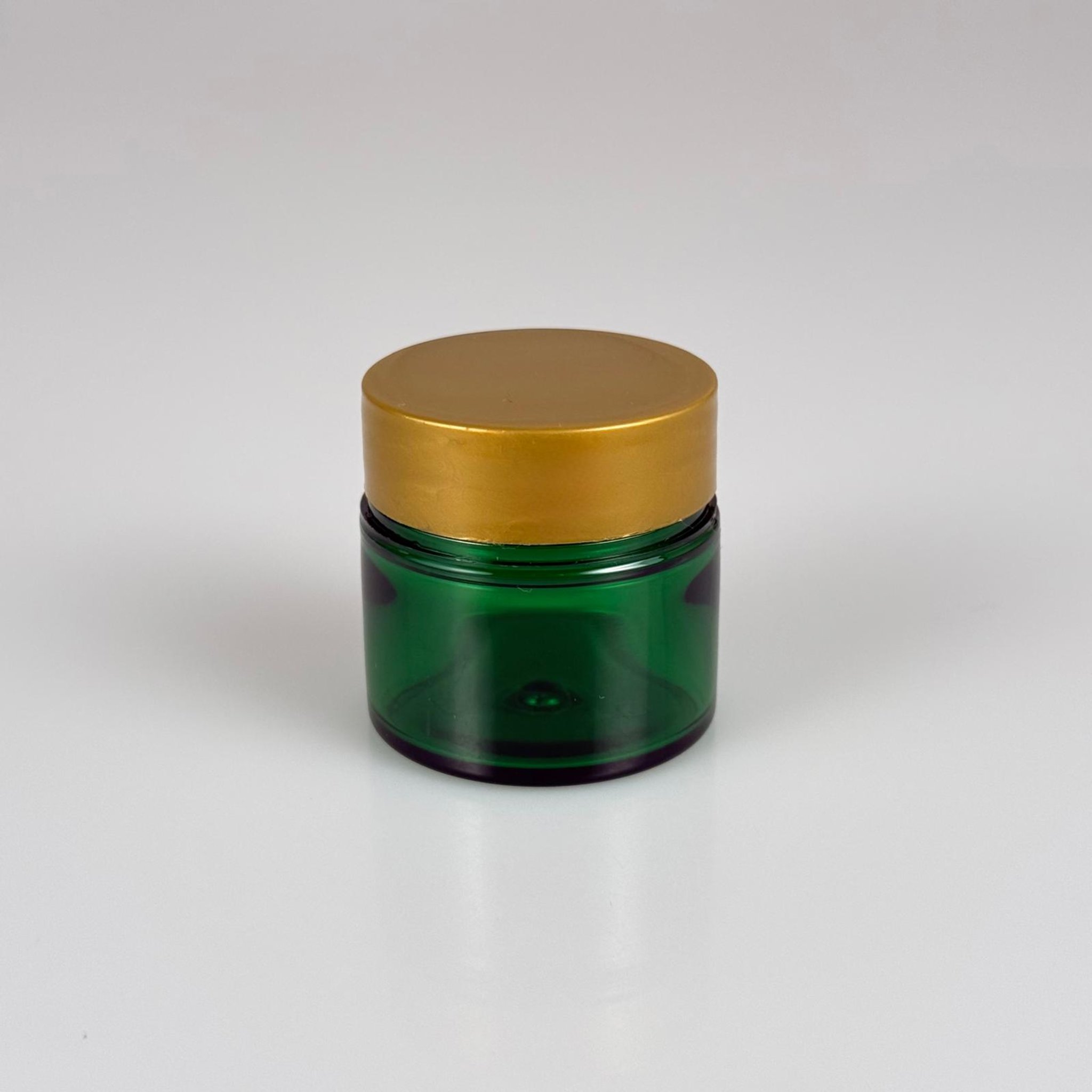 20 CC YEŞİL SERT PLASTİK KAVANOZ - 38 AĞIZ GOLD KAPAKLI - 20 ml KALIN LÜX Boş Krem, Balm, Peeling, Macun, Pasta, Aromaterapi ve Saç Maskesi Kabı
