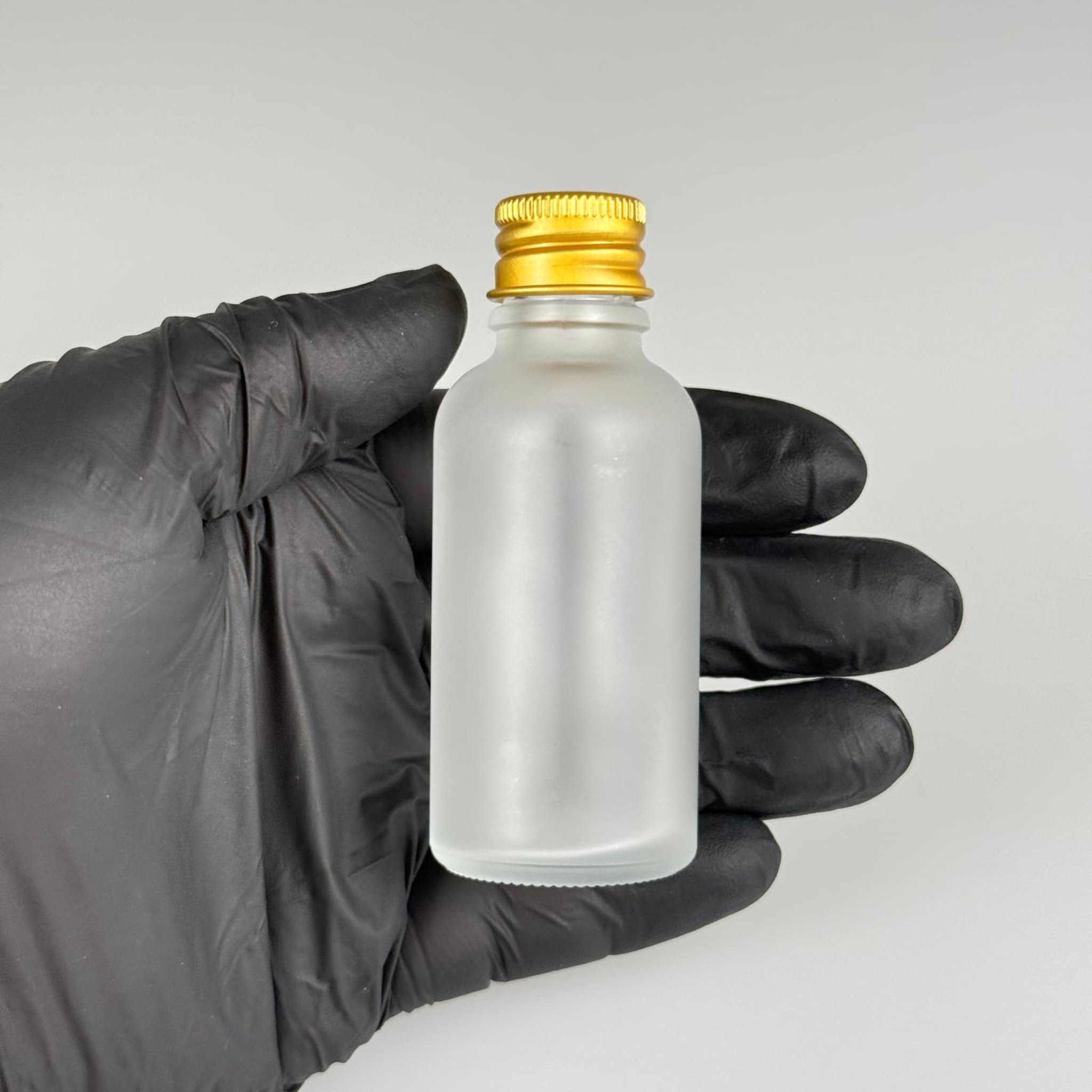 50 CC BUZLU CAM ŞİŞE + KÖPÜK CONTALI GOLD ALÜMİNYUM METAL KAPAKLI + KÖR TIPALI TAKIM - 50 ML BUZLU CAM ŞİŞE