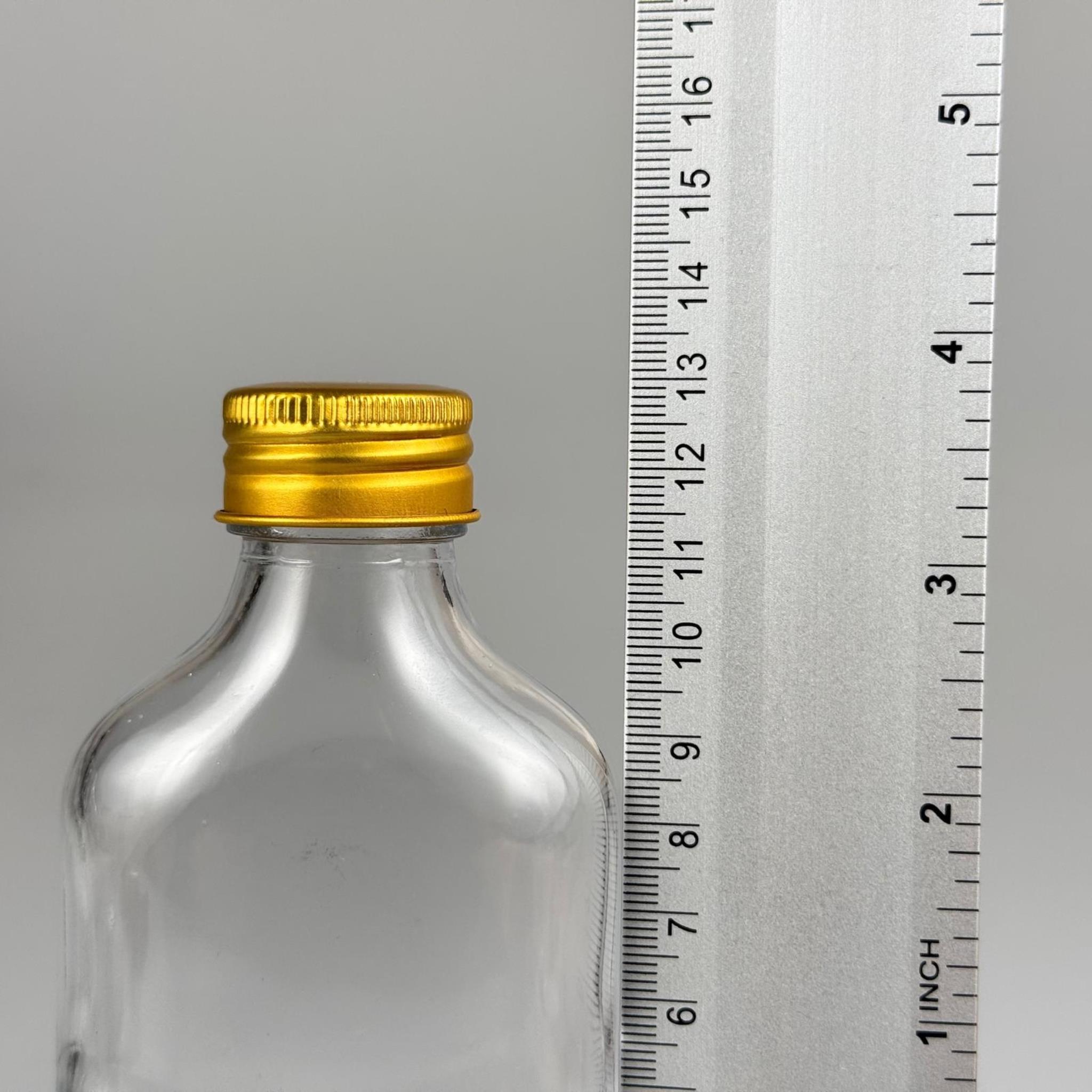 100 CC YASSI LÜX KOLONYA CAM ŞİŞE - GOLD METAL ALÜMİNYUM KAPAKLI + KOLONYA TIPALI - 100 ML LÜKS METAL KAPAKLI CAM KOLONYA ŞİŞESİ