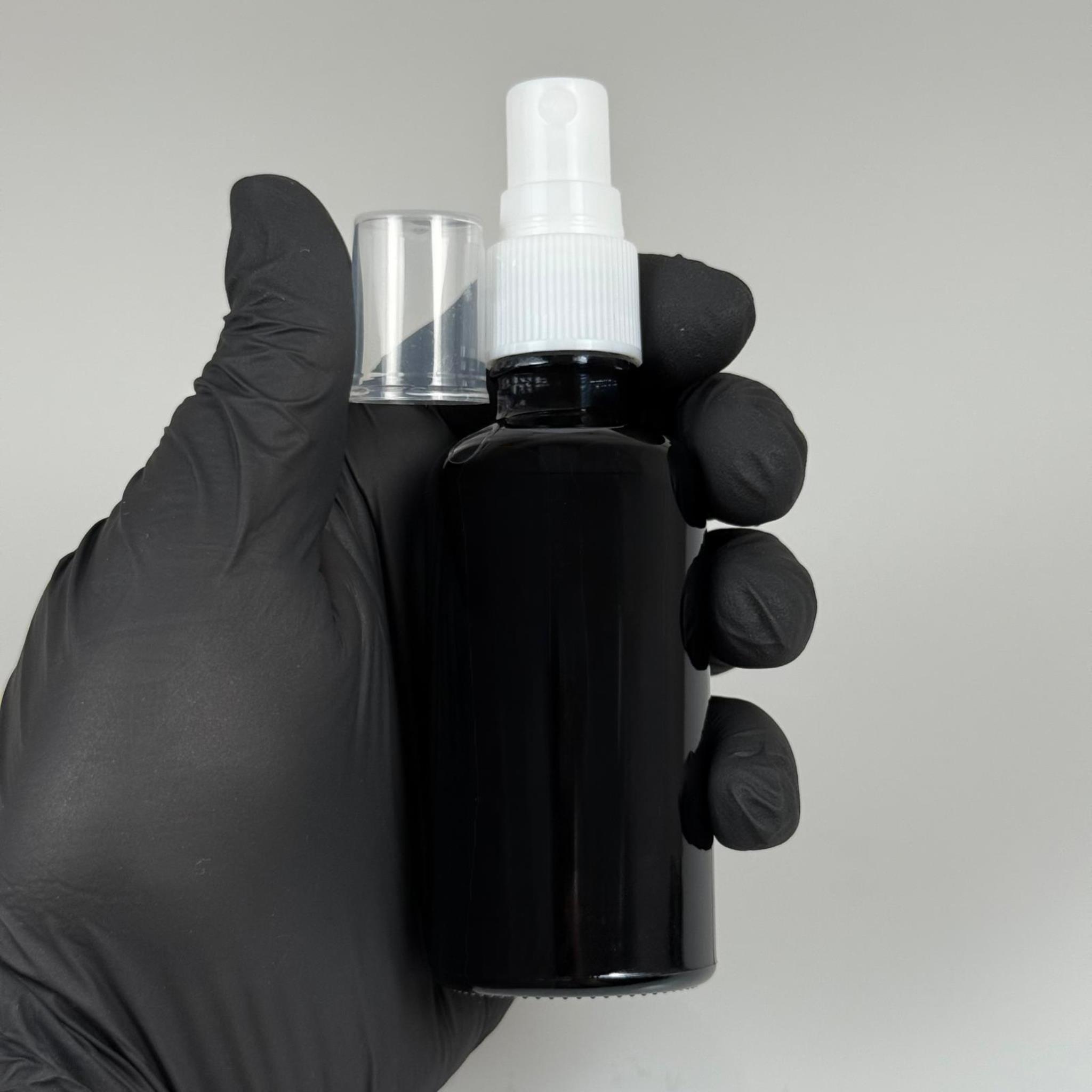 50 CC SİYAH CAM ŞİŞE BEYAZ SPREYLİ TAKIM - 50 ML SPREYLİ ŞİŞE