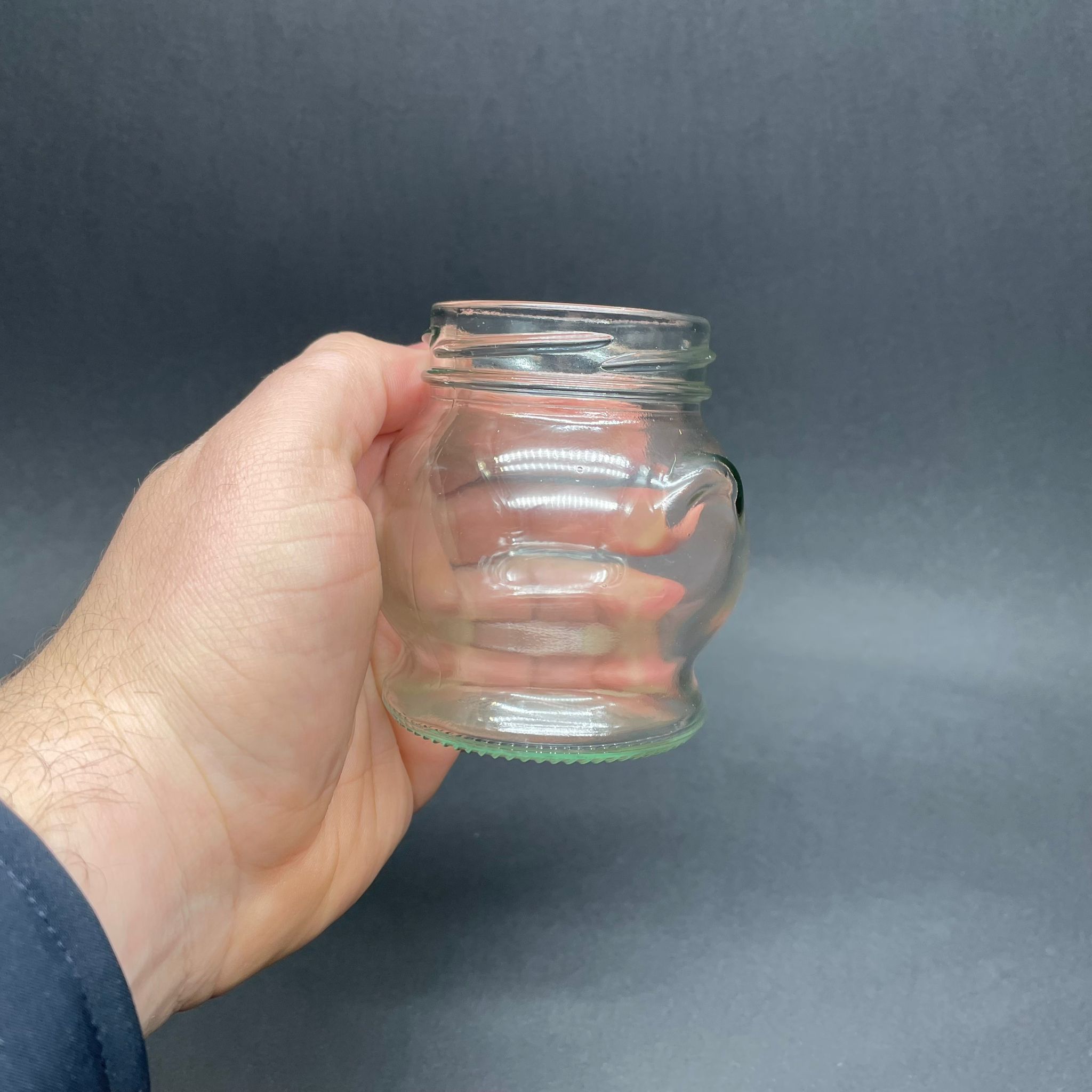 200 CC KULPLU TOMBUL CAM KAVANOZ (58 AĞIZ) KAPAKSIZ - 200 ML KÜRE KAVANOZ