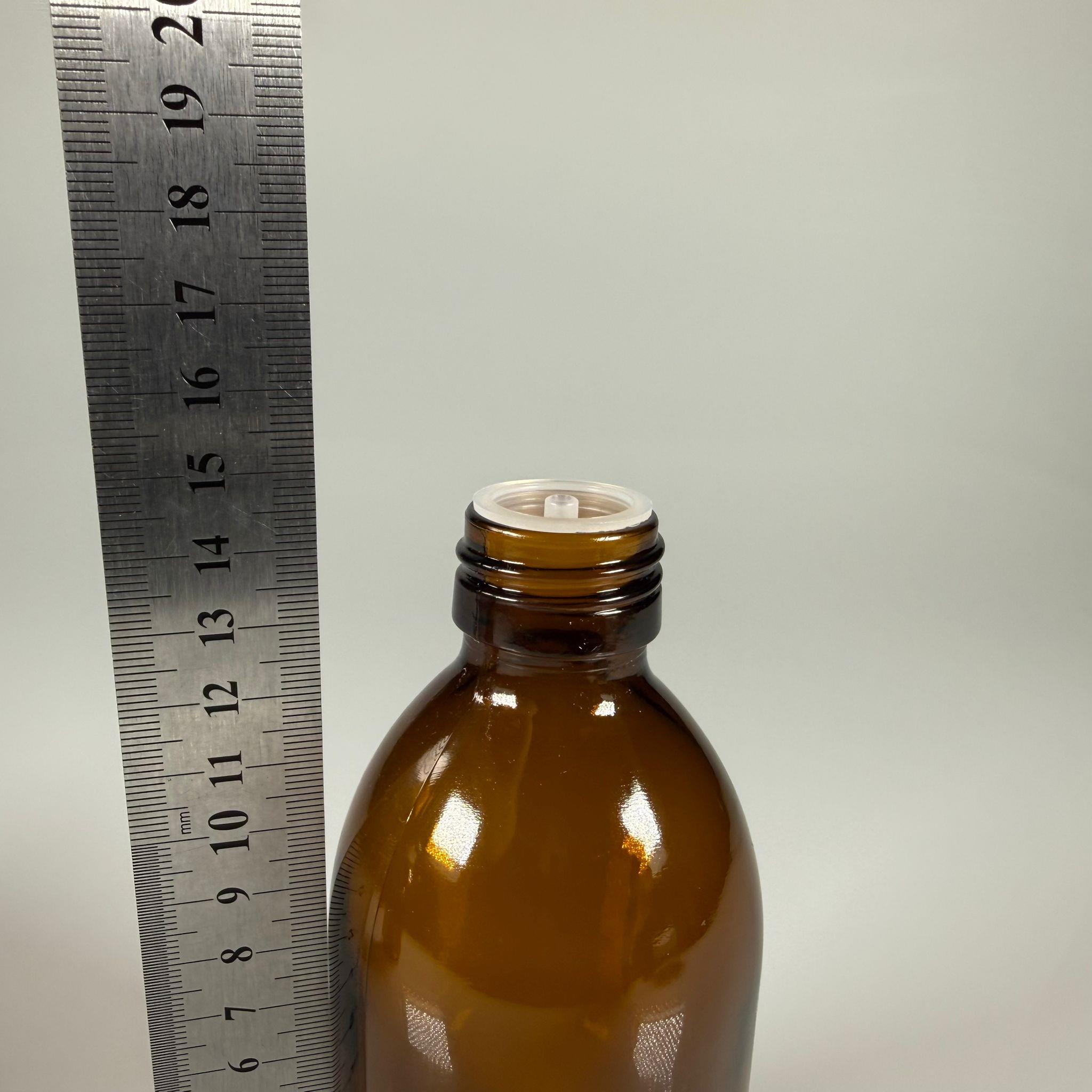 250 ML DOLUMU KOLAY, GENİŞ AĞIZLI İÇTEN DAMLALIKLI ŞİŞE (28 MM AĞIZ)  - 250 CC BEYAZ CONTALI KAPAKLI İÇTEN DAMLALIKLI CAM ECZA ŞİŞESİ - AMBER KAHVERENGİ