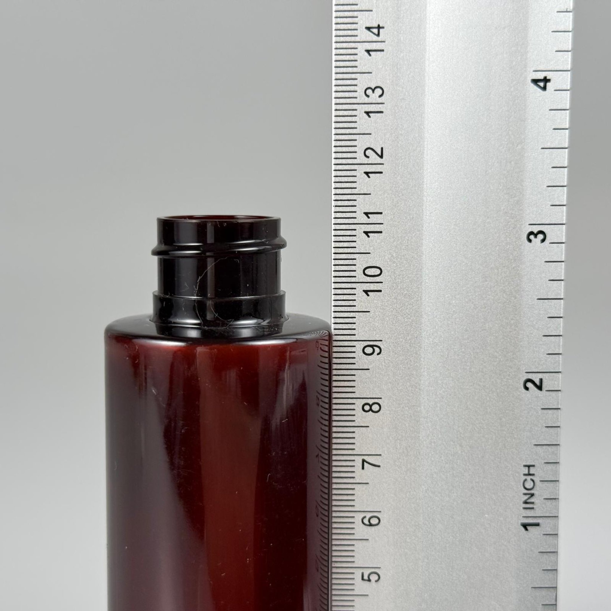 100 CC SİLİNDİR KESKİN KÜT MODEL SERT (17 GR) PET ŞİŞE - KAPAKSIZ - AĞIZ ÇAPI 24 MM - AMBER