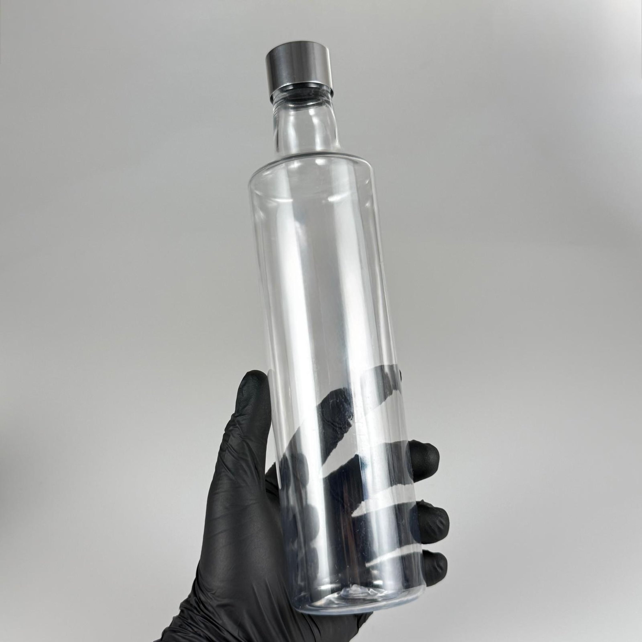 500 CC DORİKA SİLİNDİR PET ŞİŞE + ALÜMİNYUM KAPLAMALI GÜÜMÜŞ KAPAKLI + KÖR TIPALI TAKIM - 500 ML DORİKA PLASTİK ŞİŞE