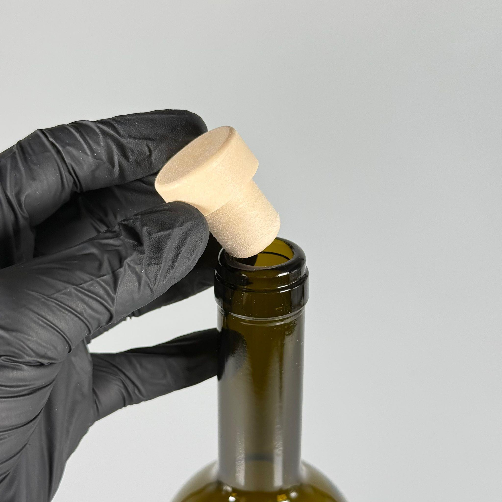 750 CC YAĞDANLIK YEŞİL CAM ŞİŞE + AHŞAP GÖRÜNÜMLÜ SENTETİK MANTAR TIPA - 750  ML TIPALI CAM ŞİŞE