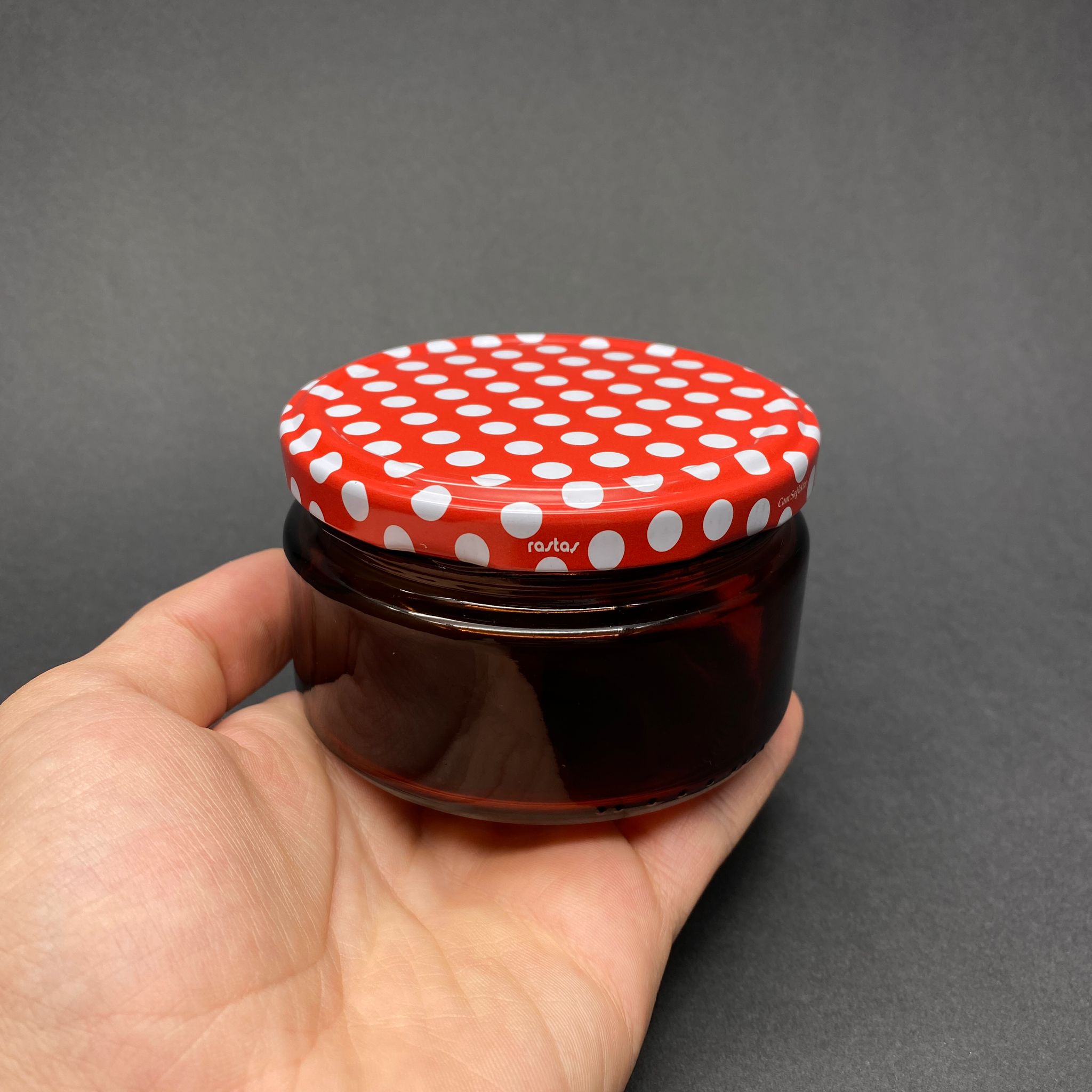 230 CC AMBER CAM KAVANOZ - PUANTİYELİ METAL KAPAKLI - 230 ML KAHVERENGİ KAVANOZ - MUM KAVANOZU