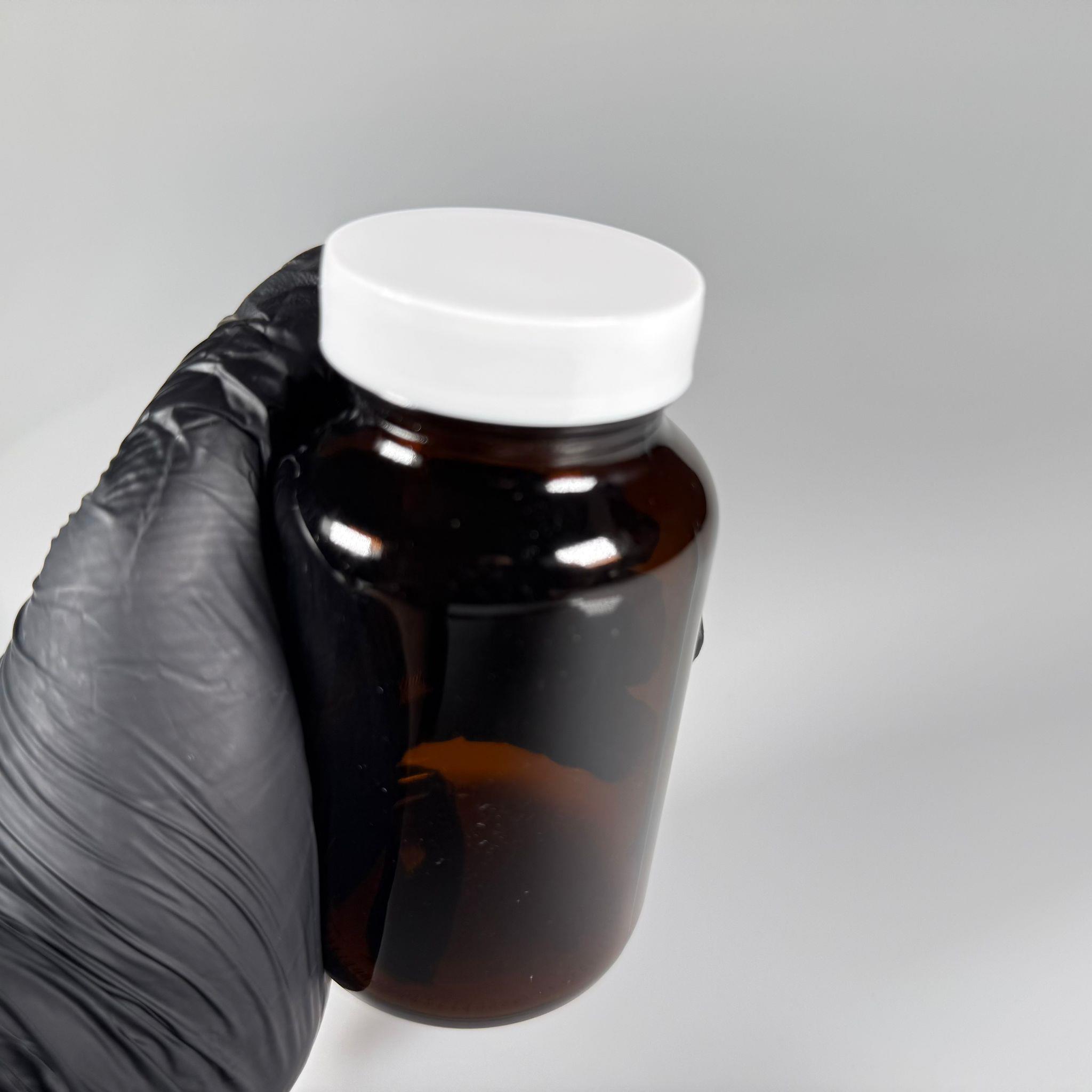 200 CC CAM KAHVERENGİ AMBER TABLET KAPSÜL ŞİŞESİ + 45 MM VİDALI BEYAZ PLASTİK KAPAK