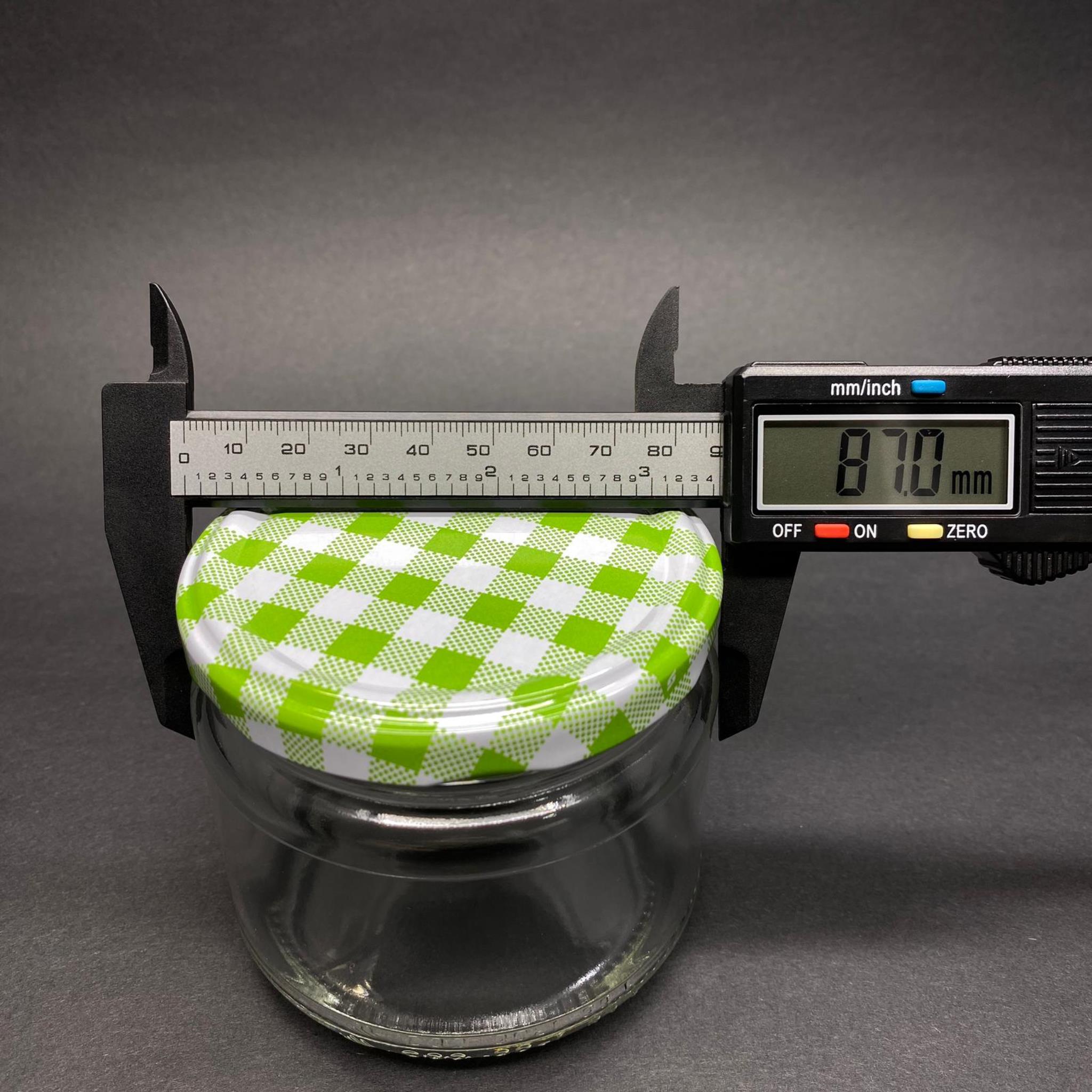 300 CC CAM KAVANOZ (SİLME HACİM 330 ML) - YEŞİL EKOSE METAL KAPAKLI - 300 ML CAM MAGNOLİA TATLI KAVANOZU - KONSERVE KAVANOZU