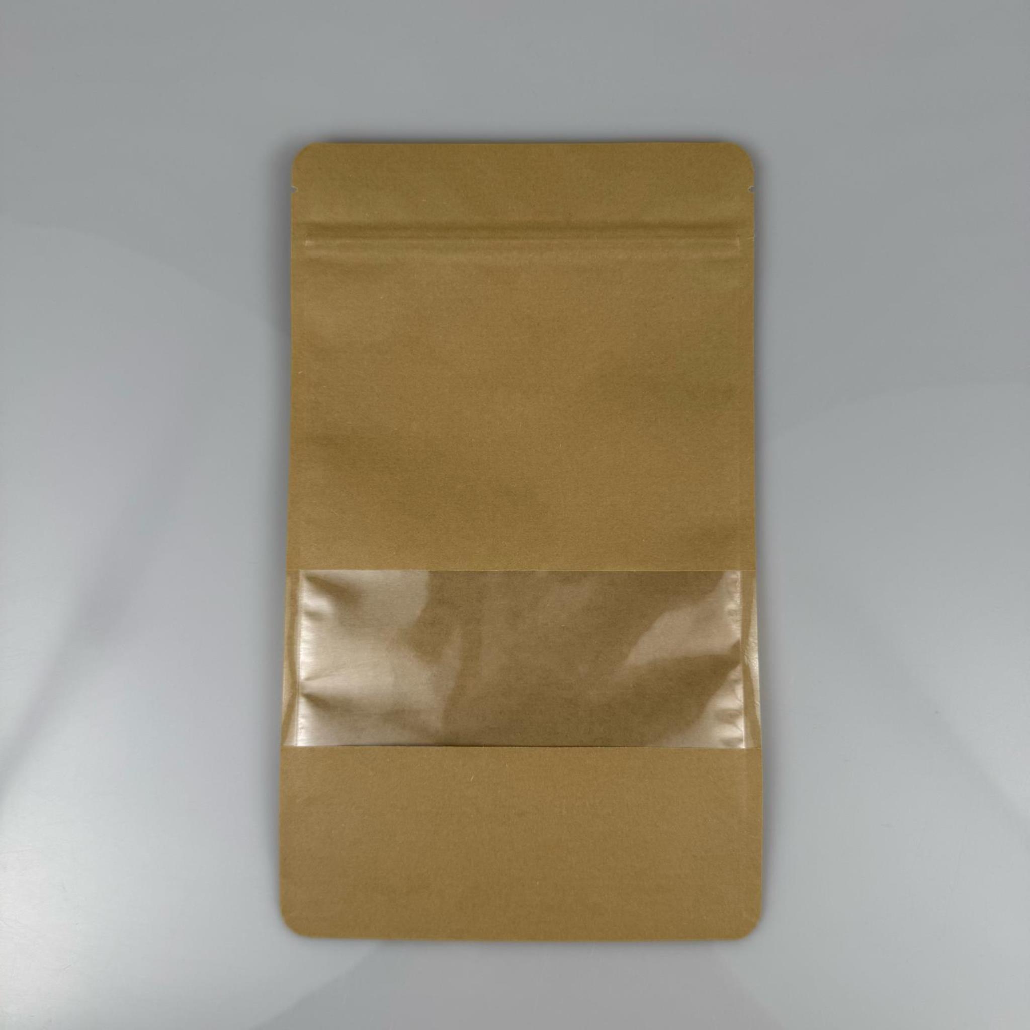 DOYPACK PENCERELİ - KRAFT AMBALAJ 16 X 27 CM - 500 GRAM - ÇEREZ, KURU KAHVE, KURUYEMİŞ, AKTAR VB İÇİN ÇITÇITLI KİLİTLİ KESE, KRAFT TORBA, ÇEREZLİK
