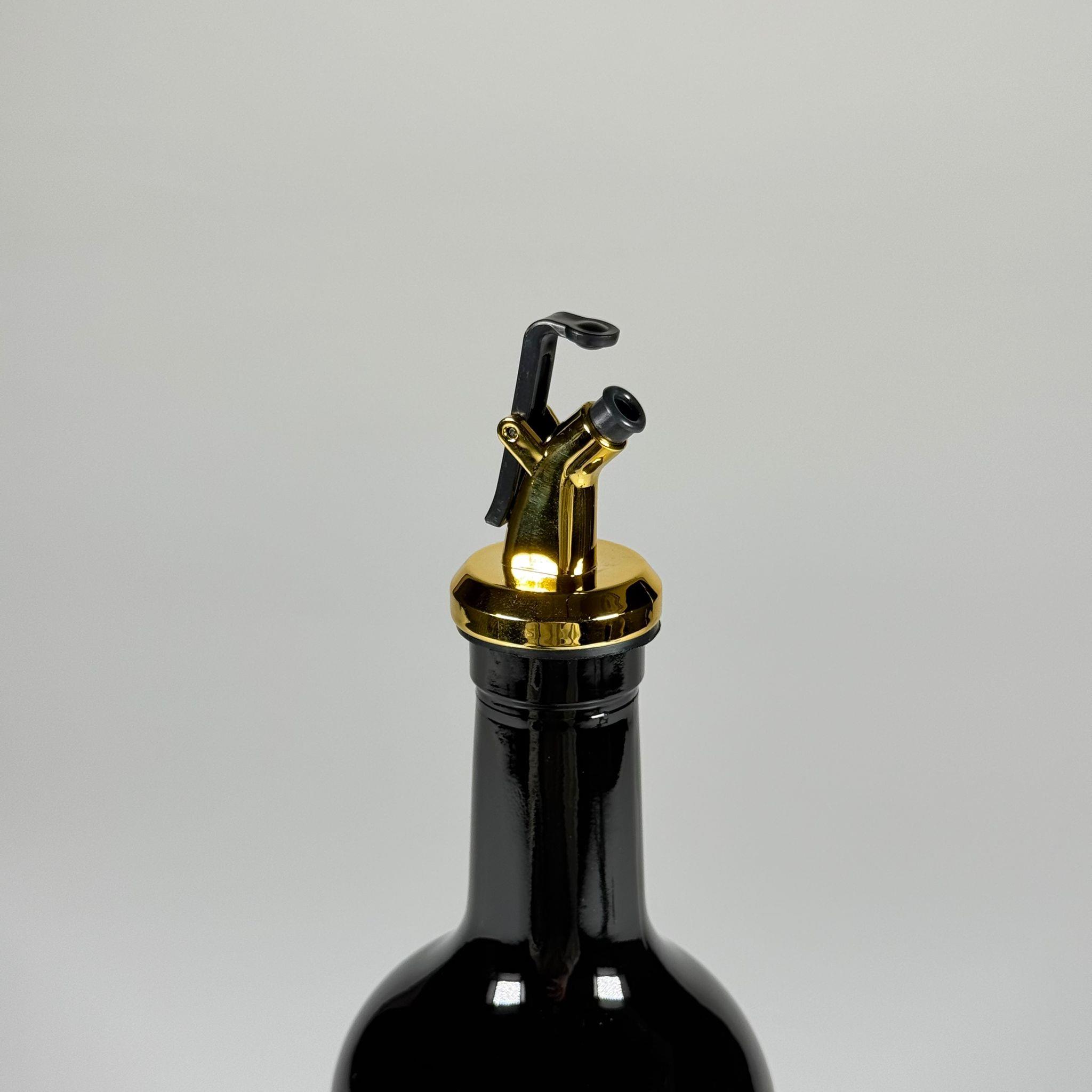 500 CC SİYAH OLİVE YAZI CAM ZEYTİNYAĞ ŞİŞESİ - GOLD YAĞDANLIK TIPALI - 500 ML YAĞDANLIK BASKILI CAM ŞİŞE