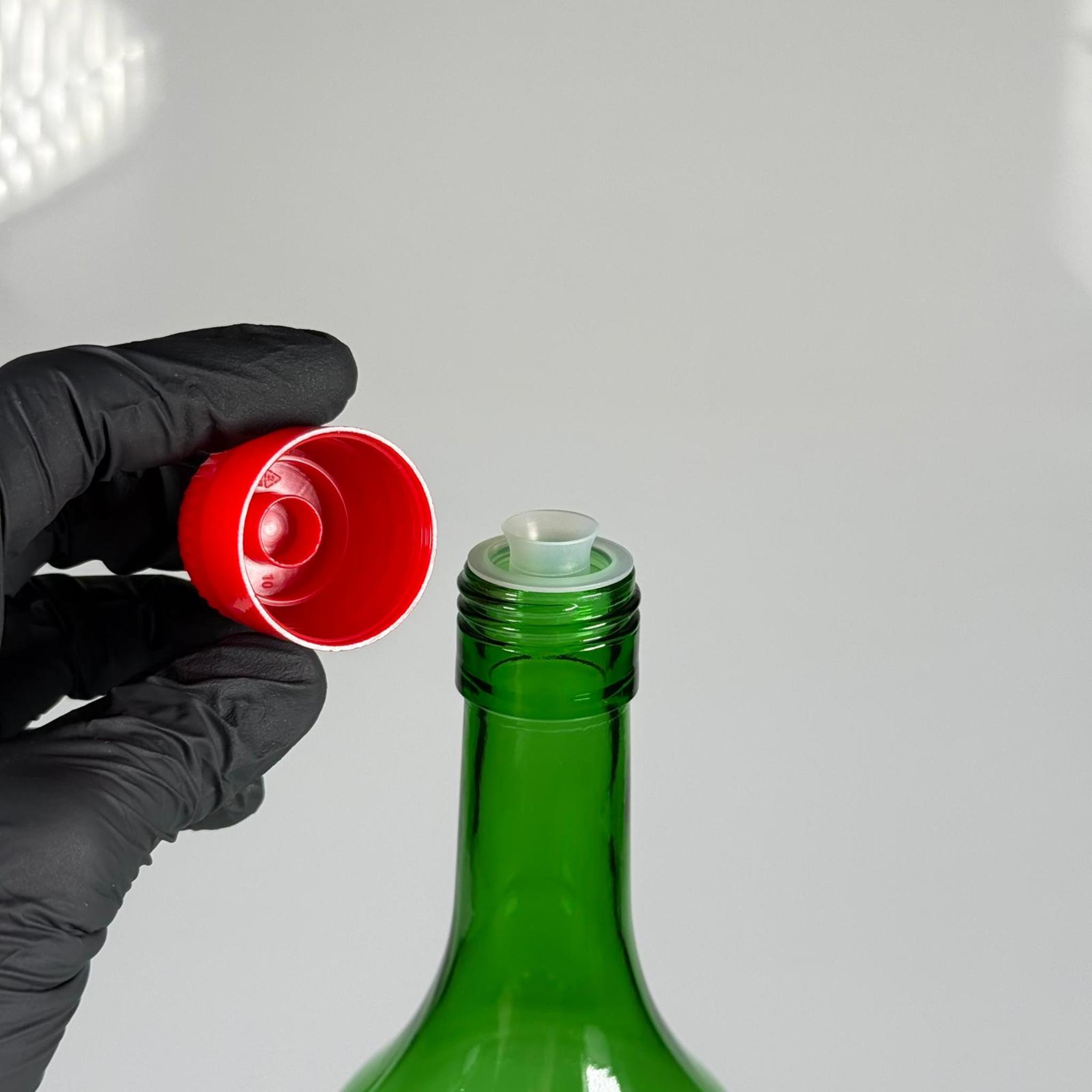 1500 CC CAM ŞİŞE YEŞİL - KIRMIZI AKITICILI DROP STOP KAPAKLI - 1500 ML CAM ŞİŞE - 1,5 LT CAM ŞİŞE