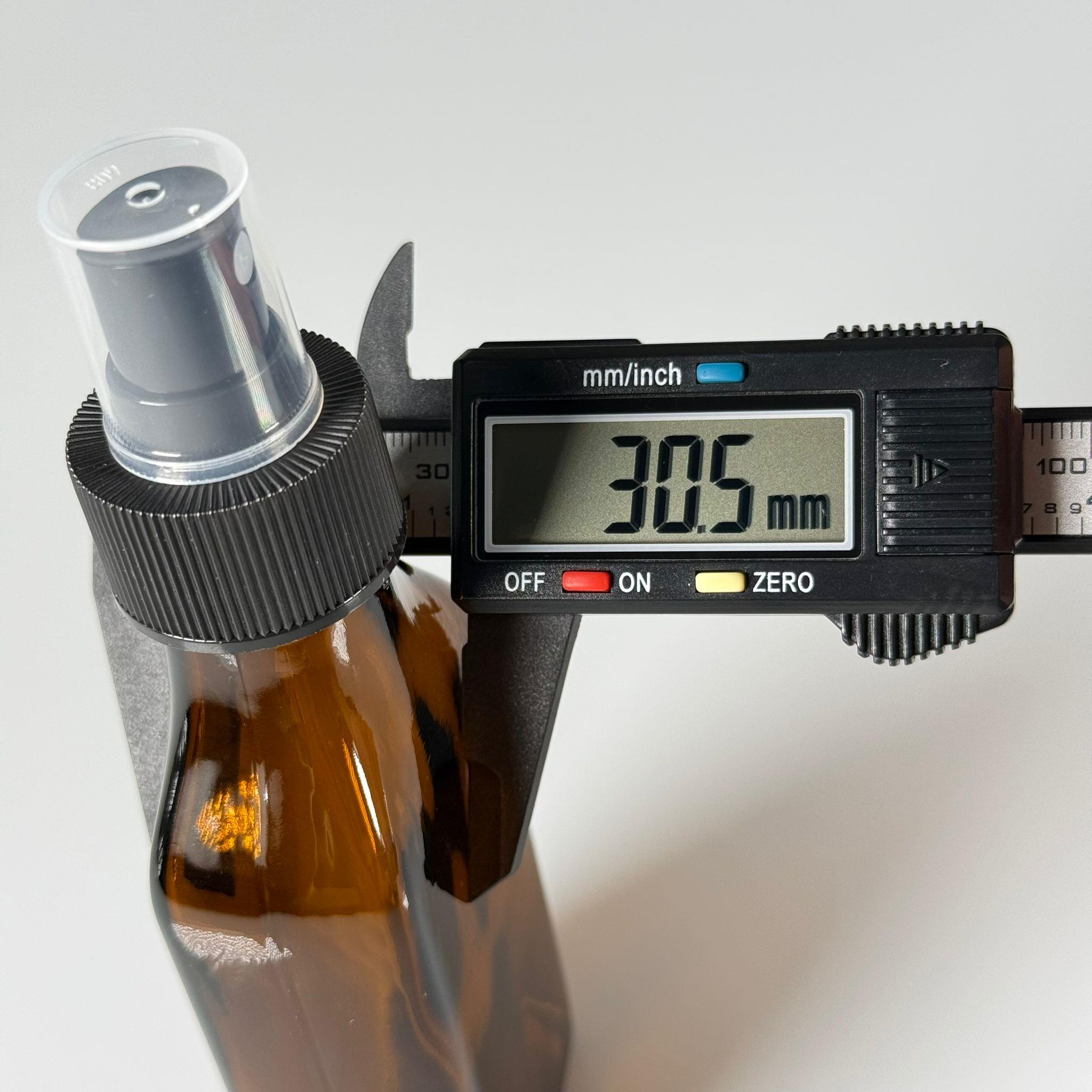 100 CC YASSI AMBER SİYAH SPREY BAŞLIKLI CAM ŞİŞE - 100 ML KAHVERENGİ FISFIS KAPAKLI ŞİŞE