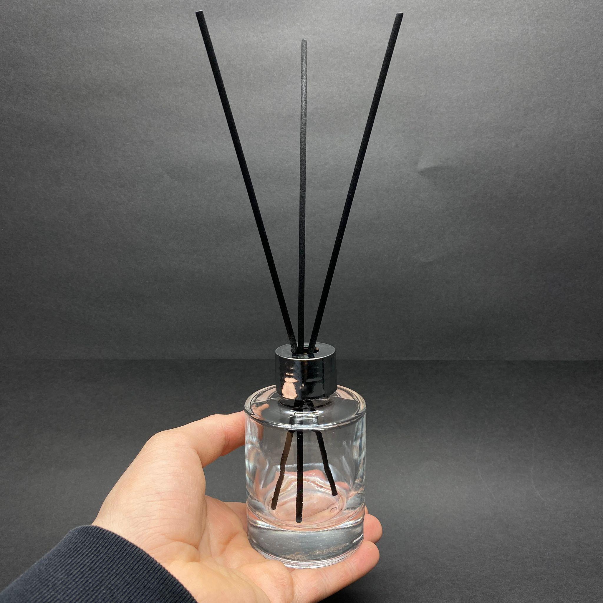 100 CC YUVARLAK BAMBU CAM BAMBU ODA KOKUSU ŞİŞESİ - 100 ML ÇUBUKLU SİLİNDİR BAMBU ODA KOKUSU ŞİŞESİ - DİFÜZÖR ŞİŞE- CAM ŞİŞE + GÜMÜŞ PLASTİK KAPAK + PLASTİK TIPA + 3 ADET FİBER SİYAH BAMBU ÇUBUK