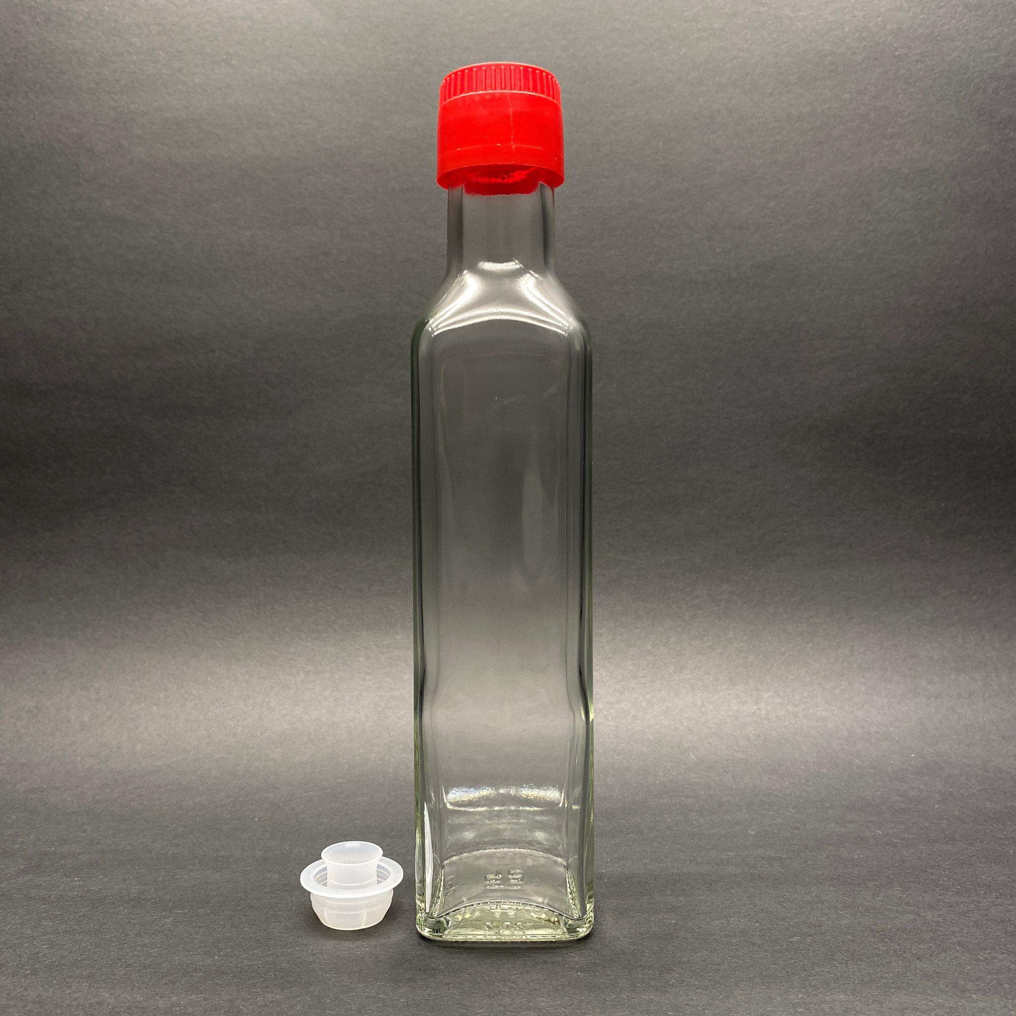 250 CC MARASKA CAM ŞİŞE - KİLİTLİ KIRMIZI AKITICILI DROP - STOP KAPAKLI - 250 ML KÖŞELİ YAĞ ŞİŞESİ - SİRKE ŞİŞESİ - 0.25 LT MARASKA KÖŞELİ ŞEFFAF CAM ŞİŞE