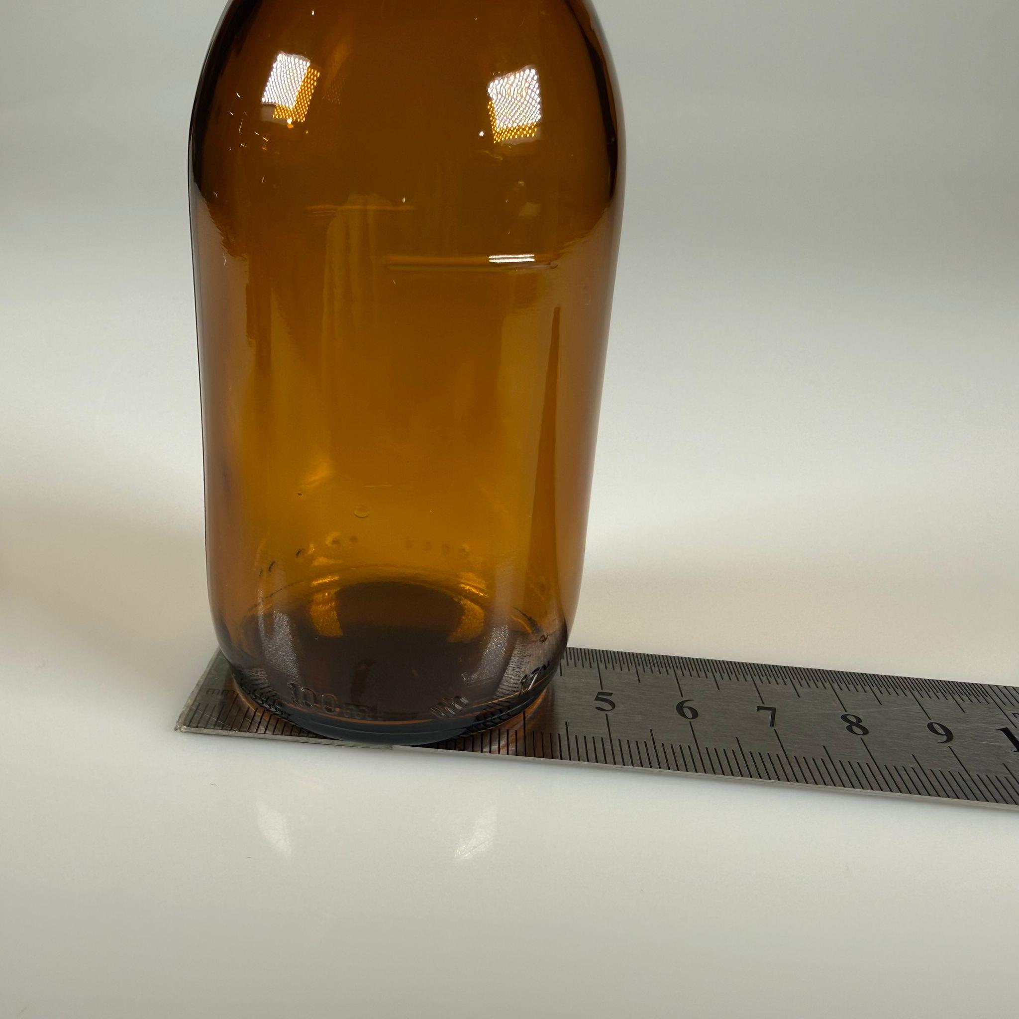 FLAKON ENJEKTÖR SERUM ŞİŞESİ - 100 ML AMBER ECZA CAM ŞİŞE + VİDALI DELİKLİ KAPAK (ELLE ÇEVİREREK KAPANIR) + KAUÇUK BUTİL TIPA TAKIM