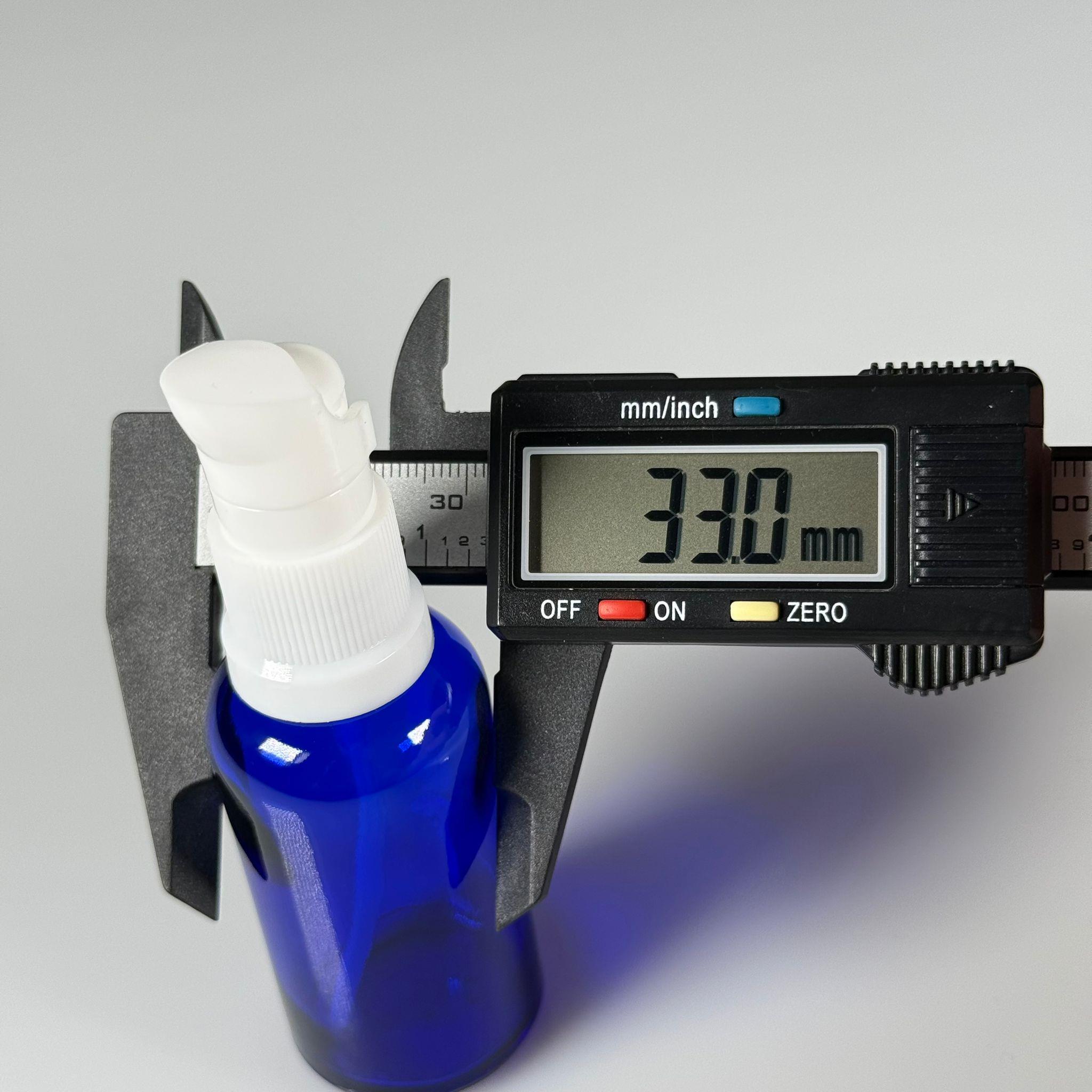 30 CC MAVİ CAM ŞİŞE - SIZDIRMAZ ETEKLİ BEYAZ LOSYON POMPALI TAKIM - 30 ML LOSYON ŞİŞESİ - YAĞ, KREM GİBİ YOĞUN KIVAMLI SIVILAR İÇİN CAM AMBALAJ