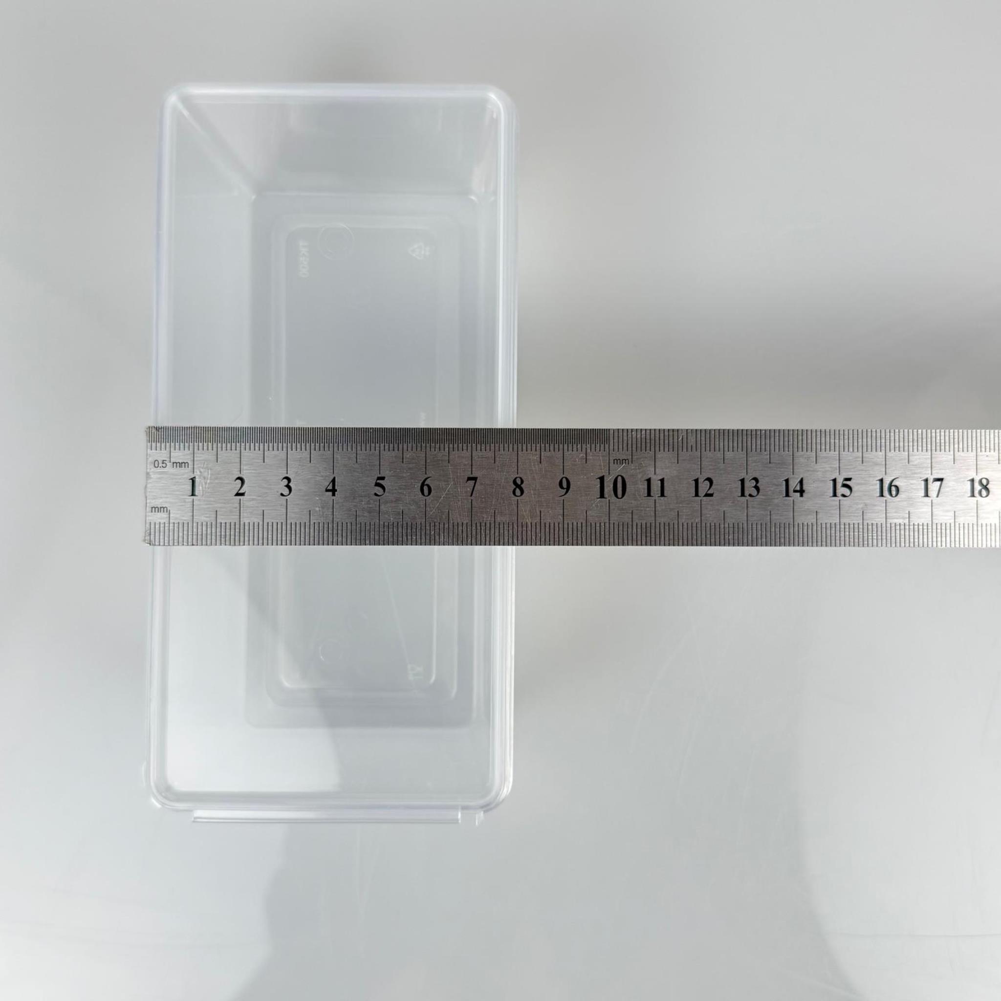 KOVA 500 CC ŞEFFAF DİKDÖRTGEN 16X8 CM - KENDİNDEN KİLİTLİ KAPAKLI - 0,5 LT ÇOK AMAÇLI SAKLAMA KABI -  BUZLUK KABI - BUZDOLABI İÇİN PLASTİK DÜZENLEYİCİ, KURABİYE KABI, BÖĞÜRTLEN AHUDUDU AMBALAJI, PETEK KOVAN BAL KUTUSU, HURMA KOVASI VB ALANLARDA KULLANILABİLİR.