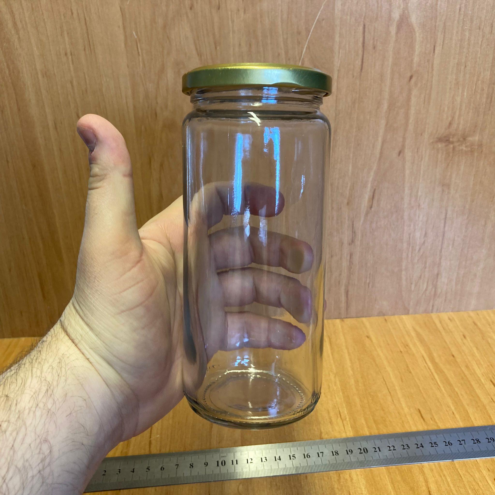 500 CC UZUN KAVANOZ - GOLD METAL KAPAKLI - 500 ML BORU TİP CAM KAVANOZ