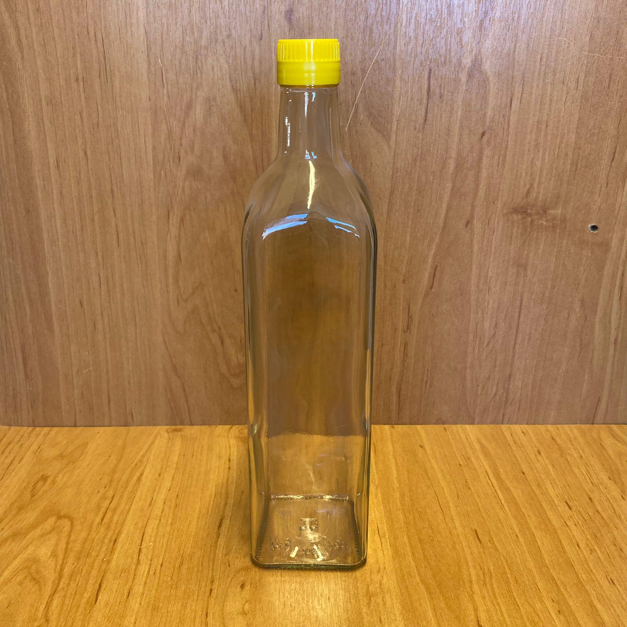 750 CC MARASKA CAM ŞİŞE - STANDART SARI ÇAKMA KAPAKLI - 750 ML KÖŞELİ CAM ŞİŞE - BASTIRARAK KAPANIR