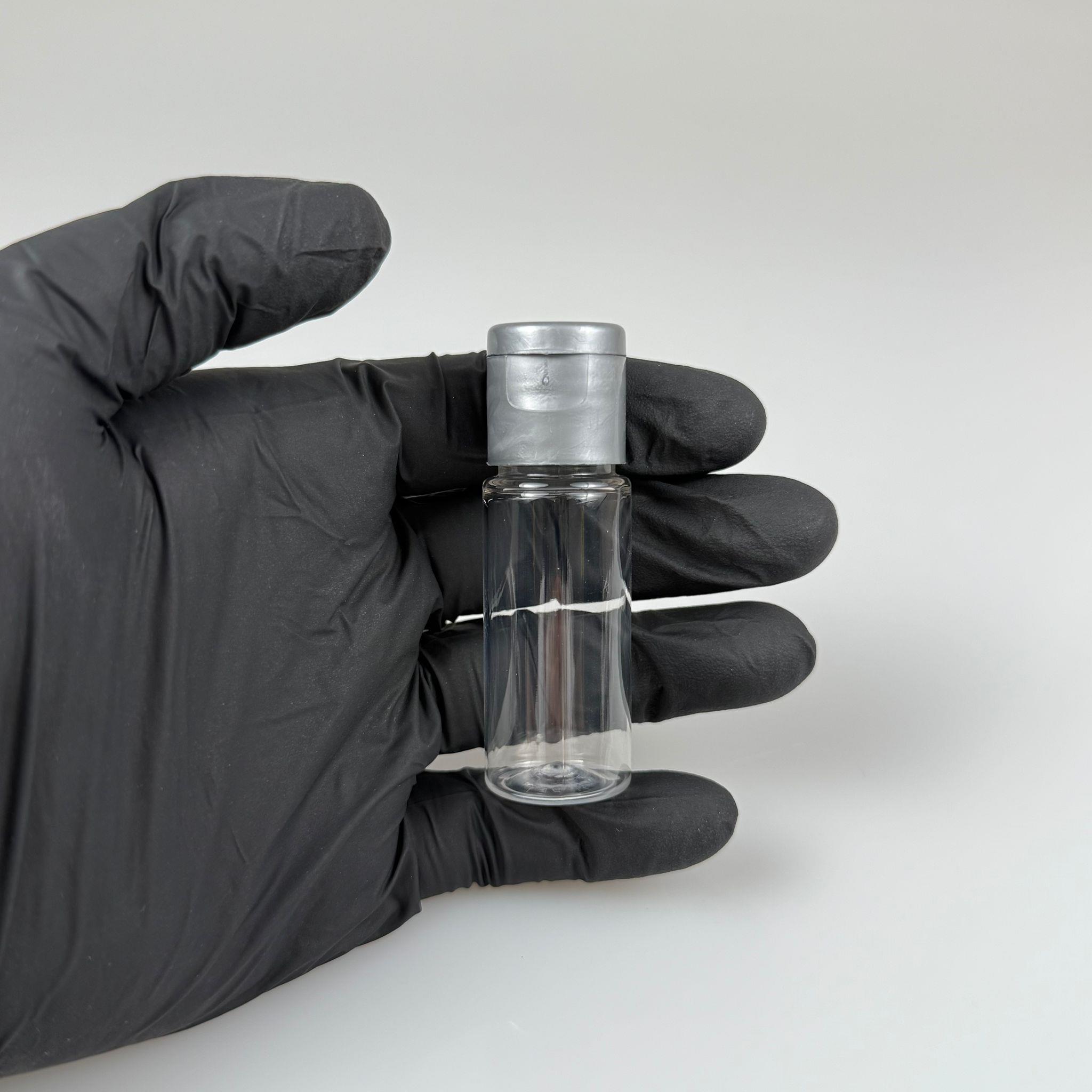 15 CC SİLİNDİR PET ŞİŞE + GRİ FLİPTOP KAPAK - 15 ML PROMOSYON KOLONYA İÇİN BOŞ ŞİŞE