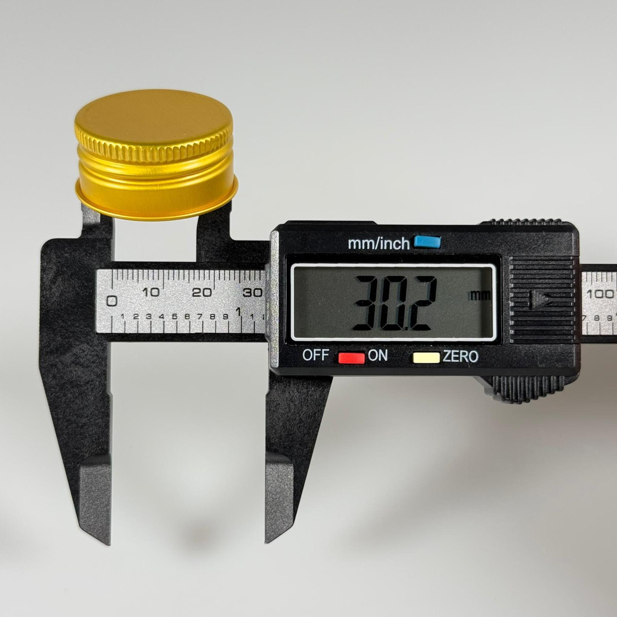 31/18 MM VİDALI METAL ALÜMİNYUM GOLD KAPAK - 31 MM VİDALI AĞIZ DORİKA, MARASKA, GALON ŞİŞELER İÇİN ELLE KAPANABİLİR METAL KAPAK