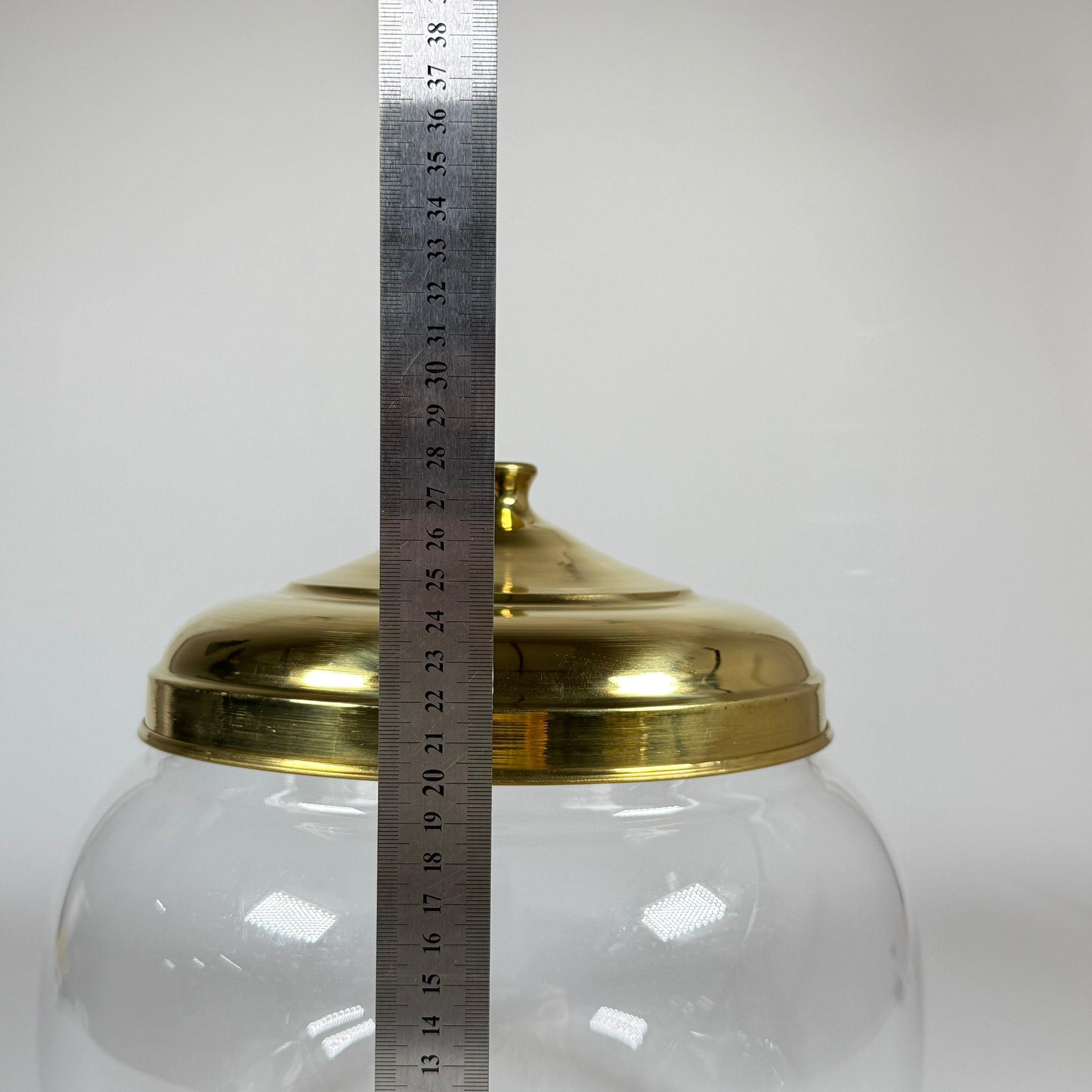 PİRİNÇ KAPAKLI CAM FANUS - ORTA BOY 10 LT - ÇEREZCİ, AKTAR, MARKET VB RAFLARI İÇİN TEŞHİR FANUSU