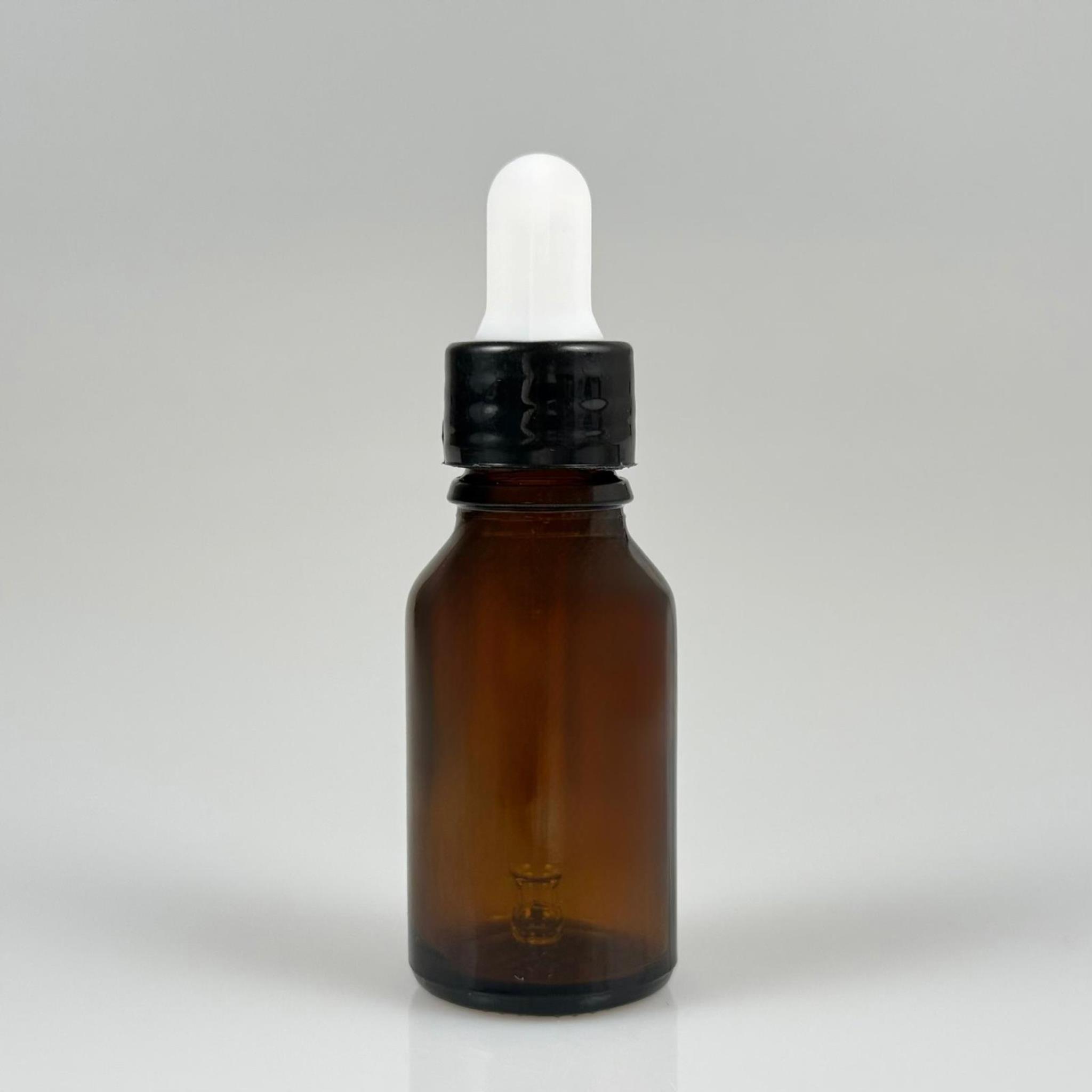 15 CC AMBER CAM DAMLALIKLI ŞİŞE - BEYAZ EMZİK + SİYAH DÜZ KAPAK + CAM PİPET TAKIM - 15 ML KAHVERENGİ DAMLALIKLI ŞİŞE SETİ