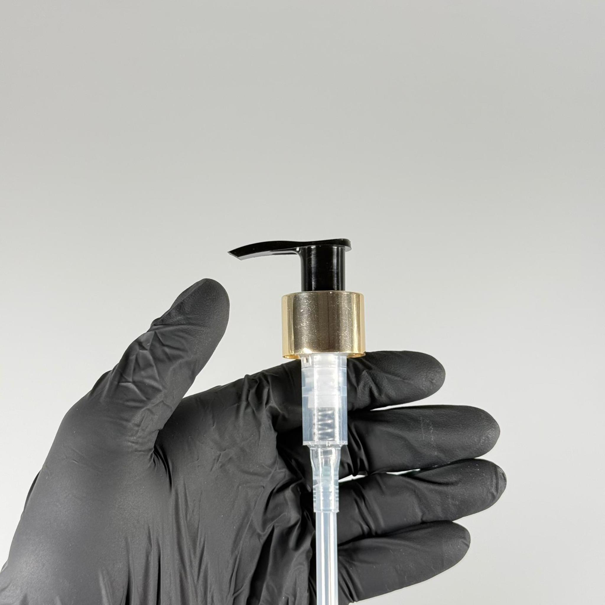 24 MM POMPA KİLİTLİ GOLD ALÜMİNYUM KAPLAMALI - SIVI SABUN POMPASI - UZUN HORTUMLU (30 CM)