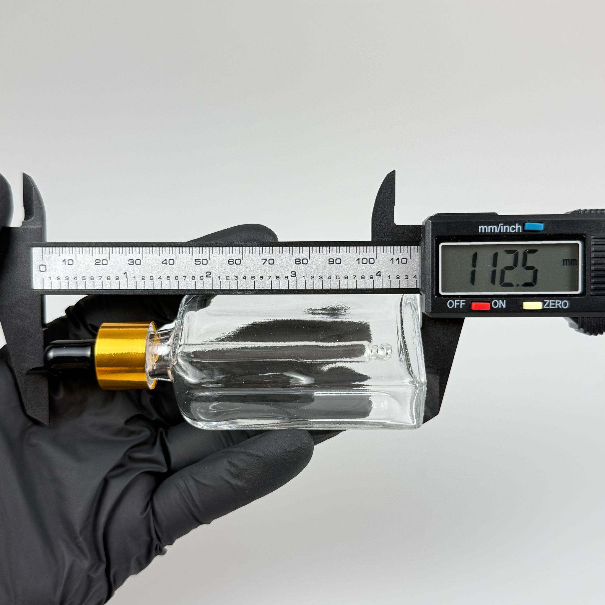 40 CC YASSI DİKDÖRTGEN PRESTİJLİ CAM DAMLALIKLI ŞİŞE - SİYAH EMZİK - GOLD METALİK KAPAK - 40 ML CAM DAMLALIKLI ŞİŞE - DAMLALIKLI BOŞ ŞİŞE