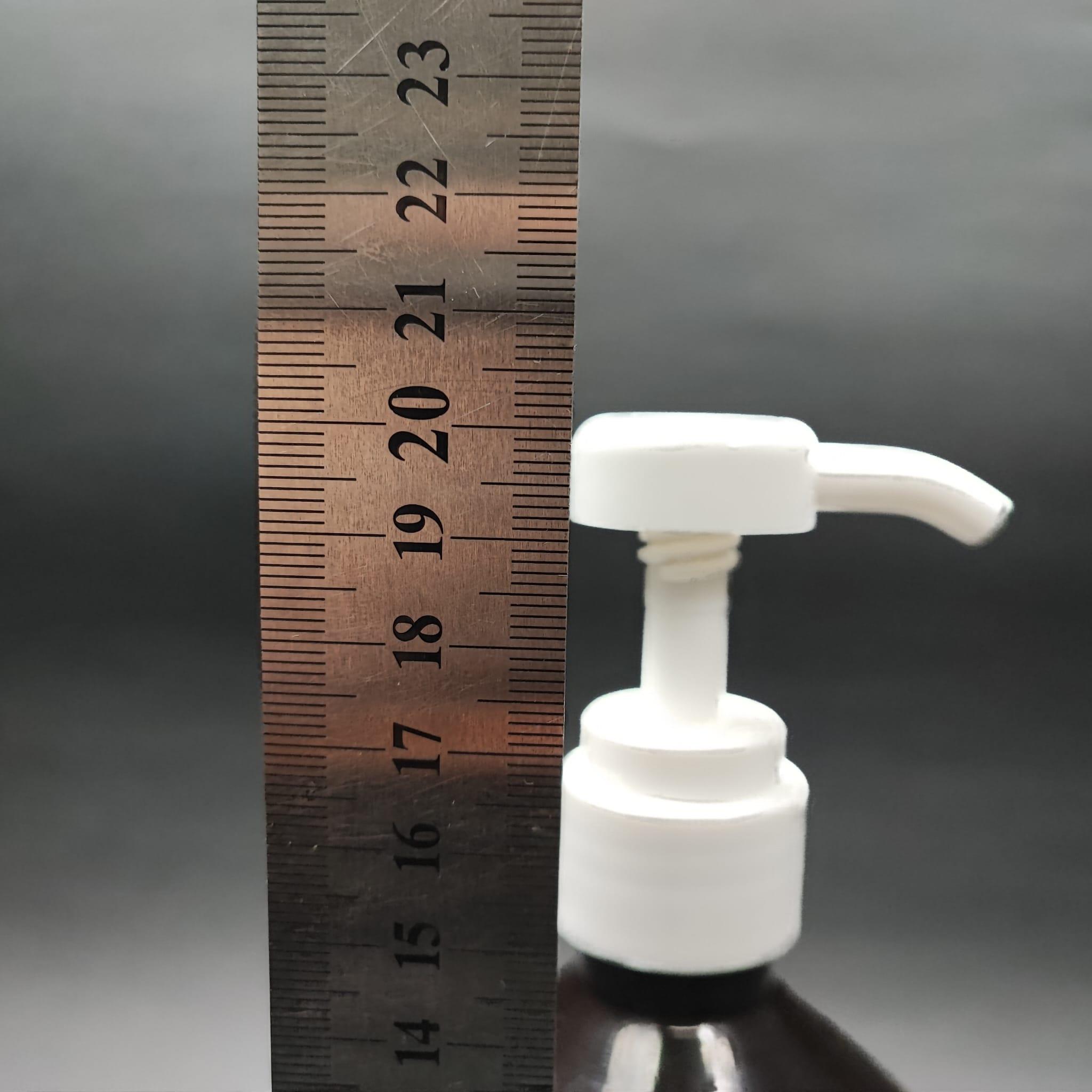 500 CC AMBER KÜT PET ŞİŞE - BEYAZ DOZAJ POMPALI (HER BASMADA 4 CC SIVI ATAR)  - 500 ML POMPALI ŞİŞE - ŞURUP, ŞAMPUAN, KREM GİBİ YOĞUN KIVAMLI SIVILARDA KULLANILIR