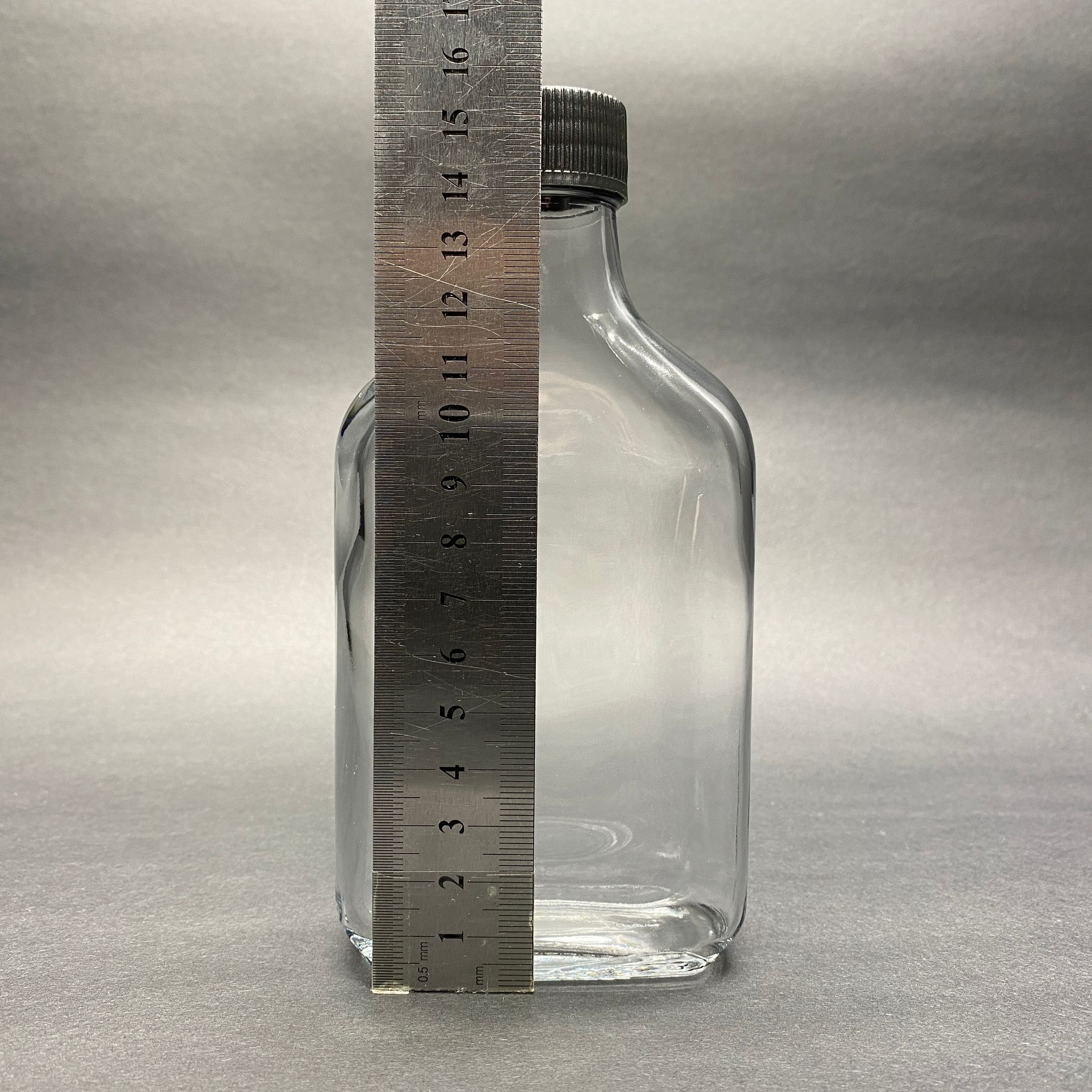 200 CC YASSI CAM COLD BREW ŞİŞE - SOĞUK KAHVE ŞİŞESİ - CONTALI SİYAH KAPAKLI - 200 ML YASSI CAM ŞİŞE