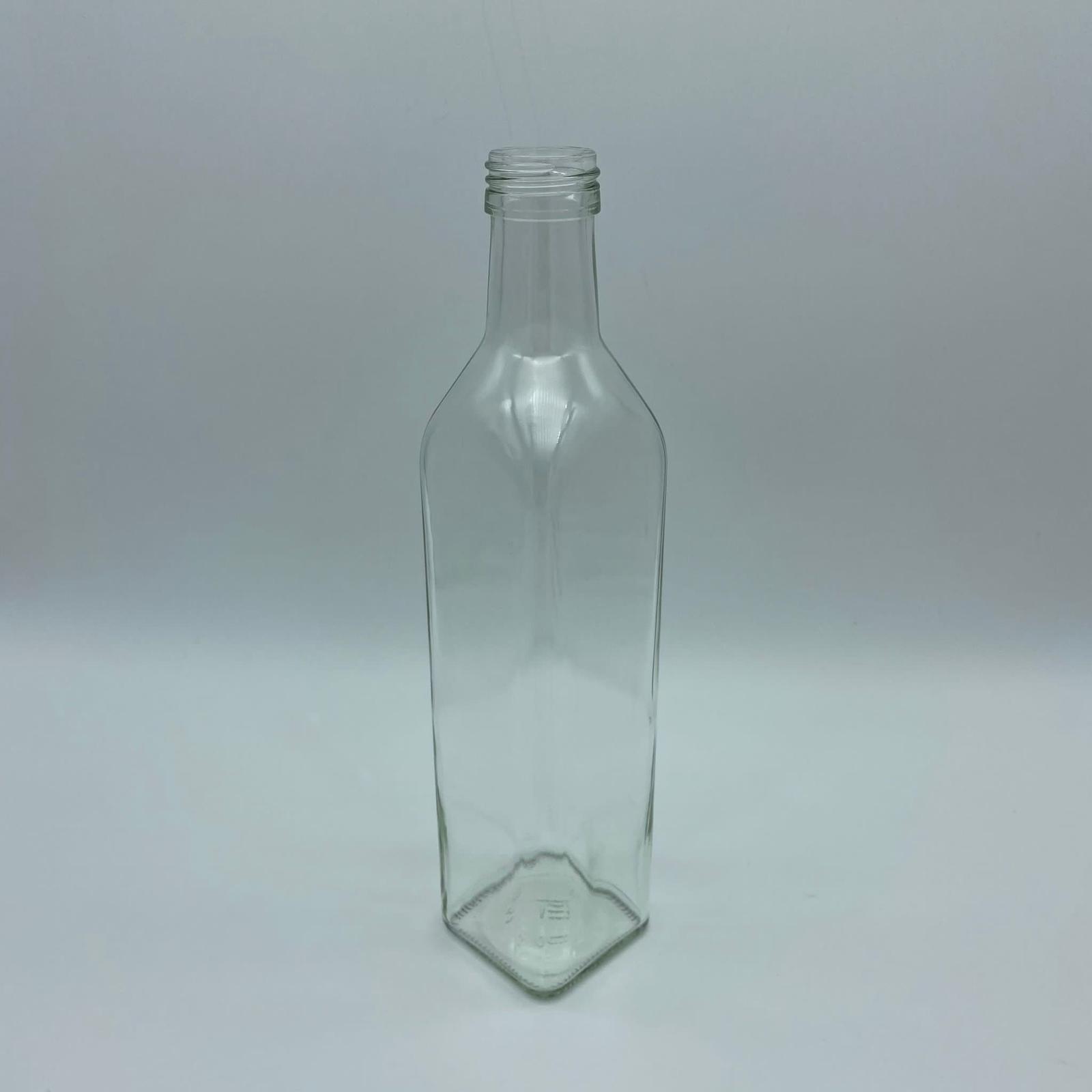 500 CC ŞEFFAF CAM MARASKA KÖŞELİ ŞİŞE (VİDALI) (31 AĞIZ) KAPAKSIZ - 500 ML MARASKA CAM ŞİŞE - YAĞ SİRKE ŞİŞESİ - ŞİŞECAM ÜRÜN KODU: 121250 İLE EŞDEĞERDİR