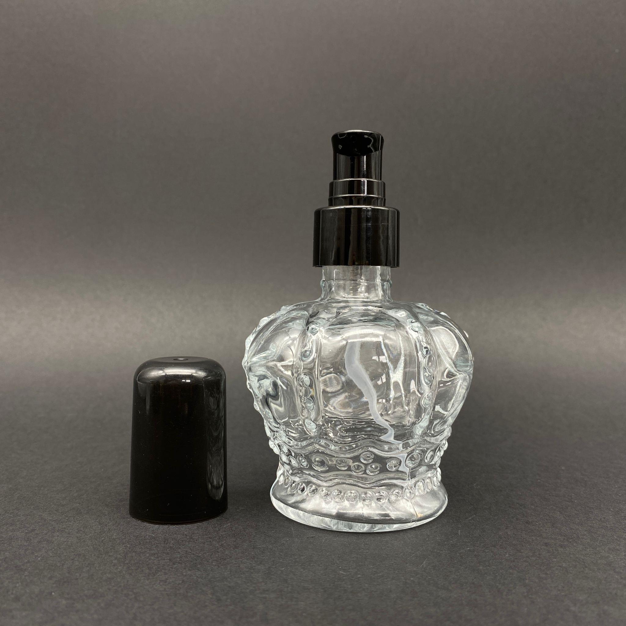 100 CC KRAL TACI CAM KOLONYA ŞİŞESİ - SİYAH LOSYON POMPASI  - 100 ML CAM POMPALI KOLONYA ŞİŞESİ (YOĞUN KIVAMLI SIVILARDA KULLANILIR)