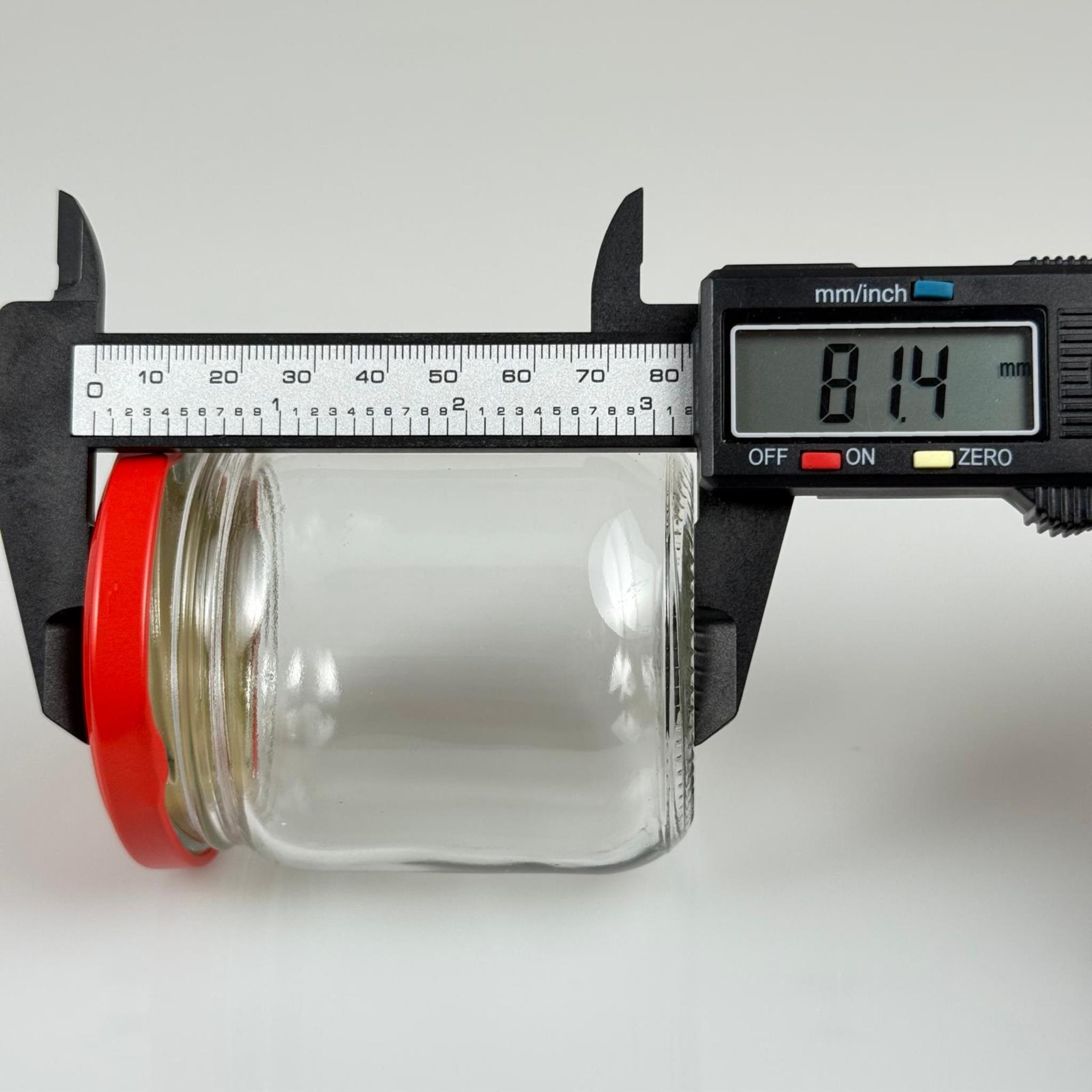 210 CC CAM KAVANOZ - KIRMIZI METAL KAPAKLI - 210 ML CAM KAVANOZ