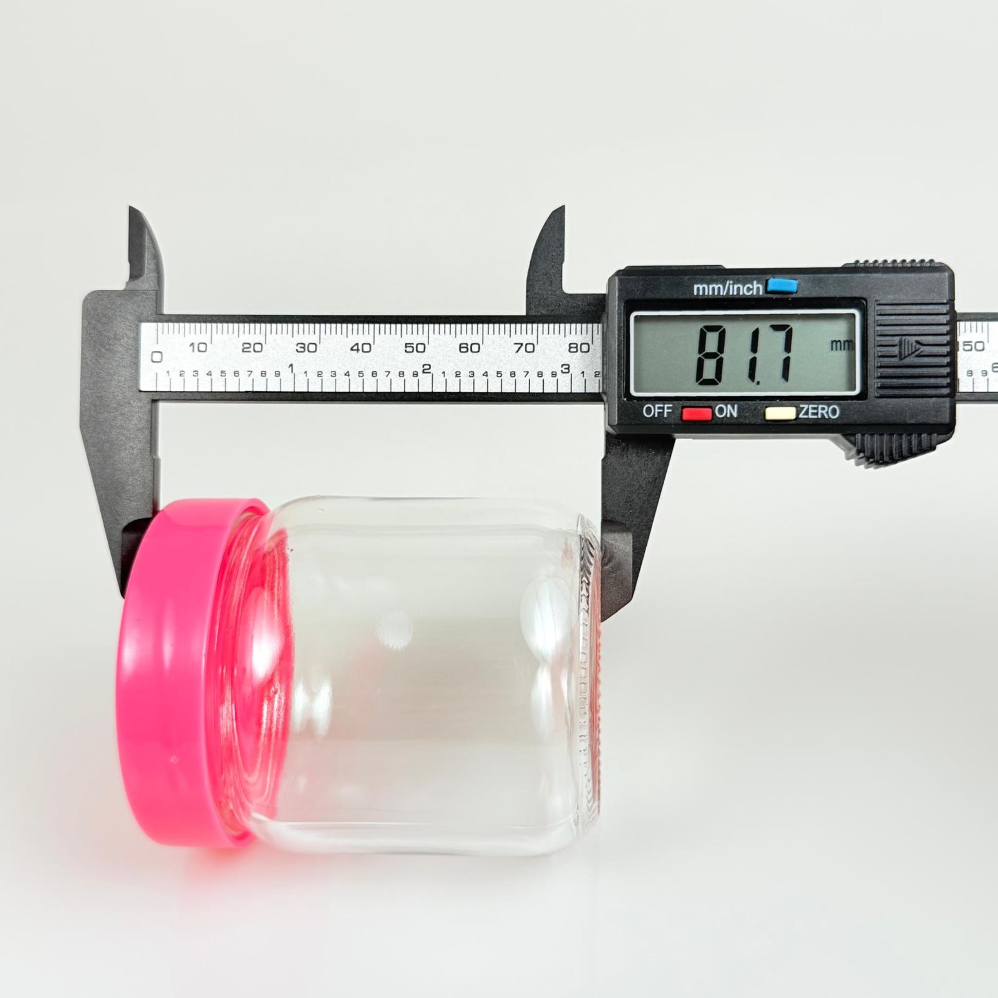 210 CC CAM KAVANOZ + PEMBE PLASTİK KAPAK - 210 ML PLASTİK KAPAKLI CAM KAVANOZ