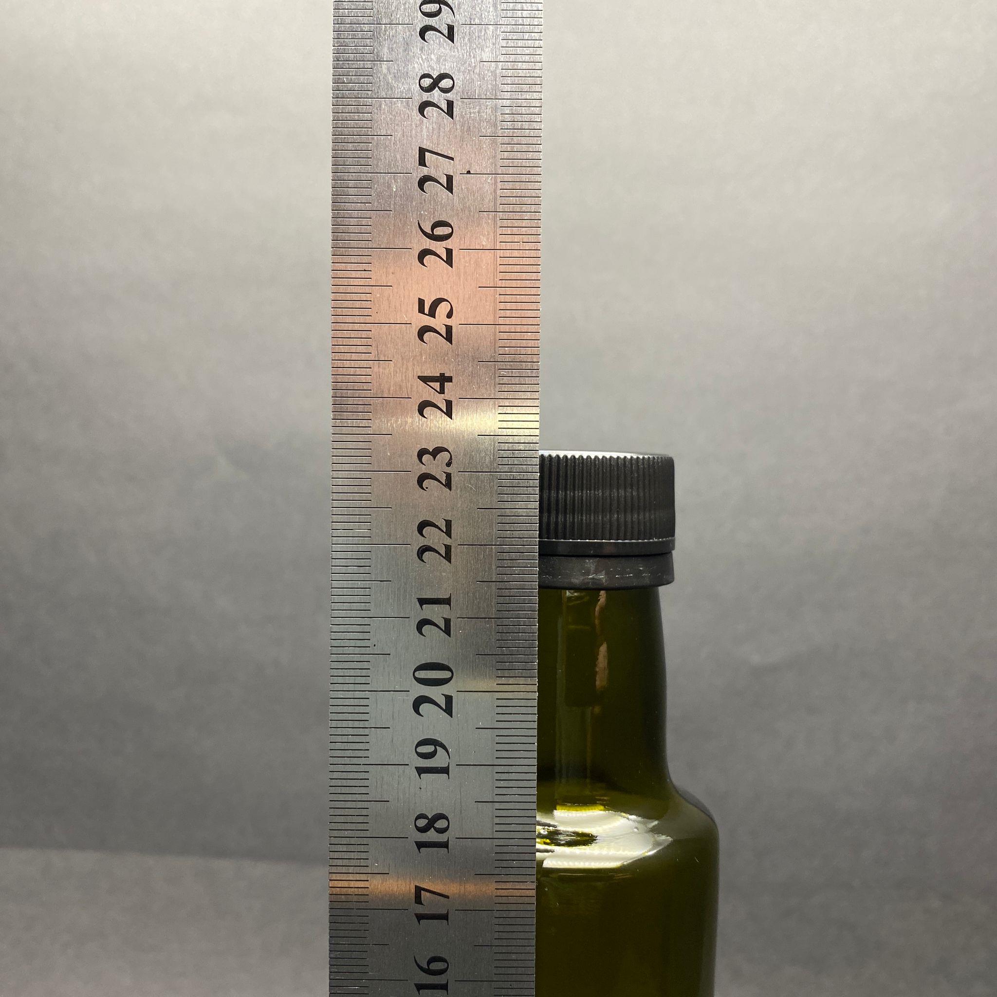 250 CC DORİKA YEŞİL CAM ŞİŞE - SİYAH KİLİTLİ PLASTİK KAPAKLI - 250 ML SİLİNDİR YAĞ ŞİŞESİ - SİRKE ŞİŞESİ - KAPAK MARKASI BERICAP