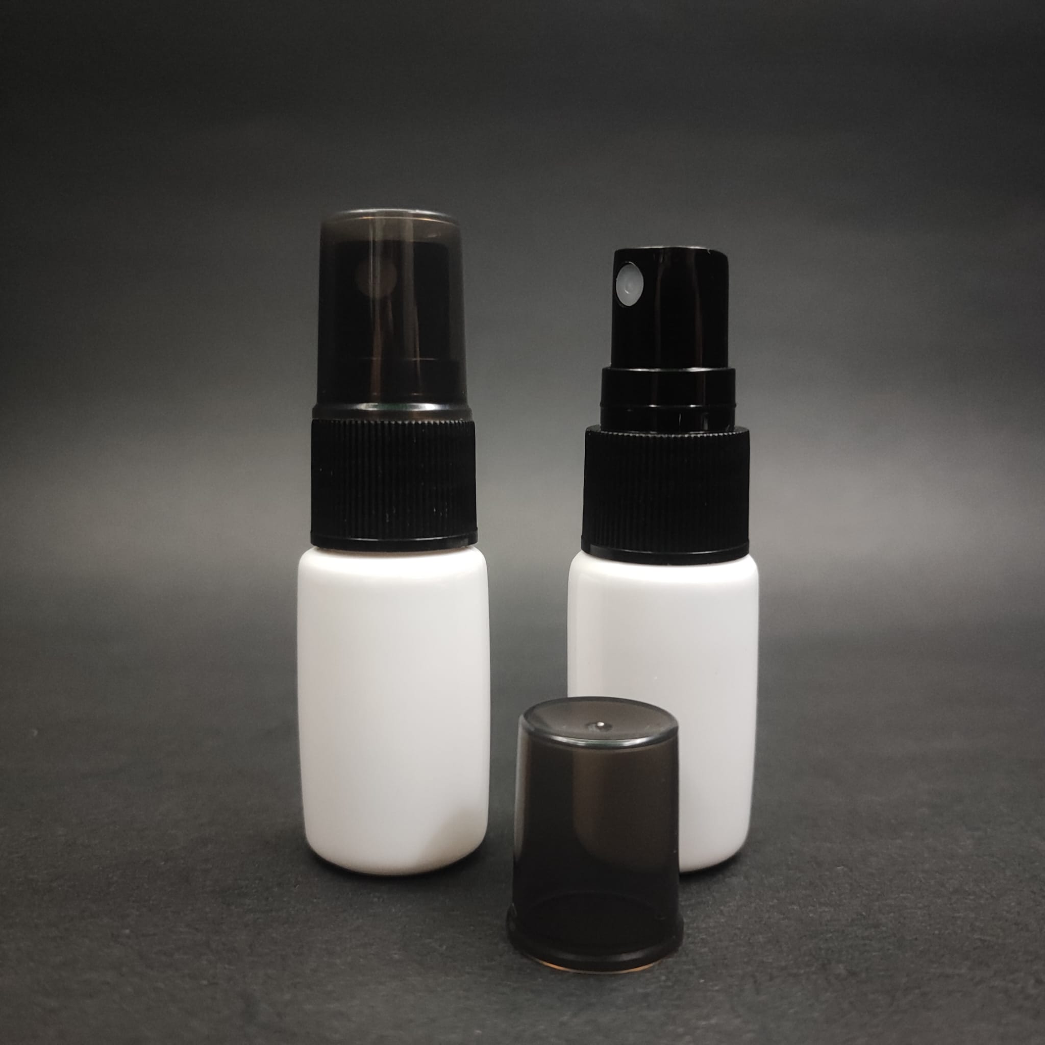 10 CC BEYAZ PET ŞİŞE - SİYAH SPREYLİ TESTER 10 ML PLASTİK ŞİŞE