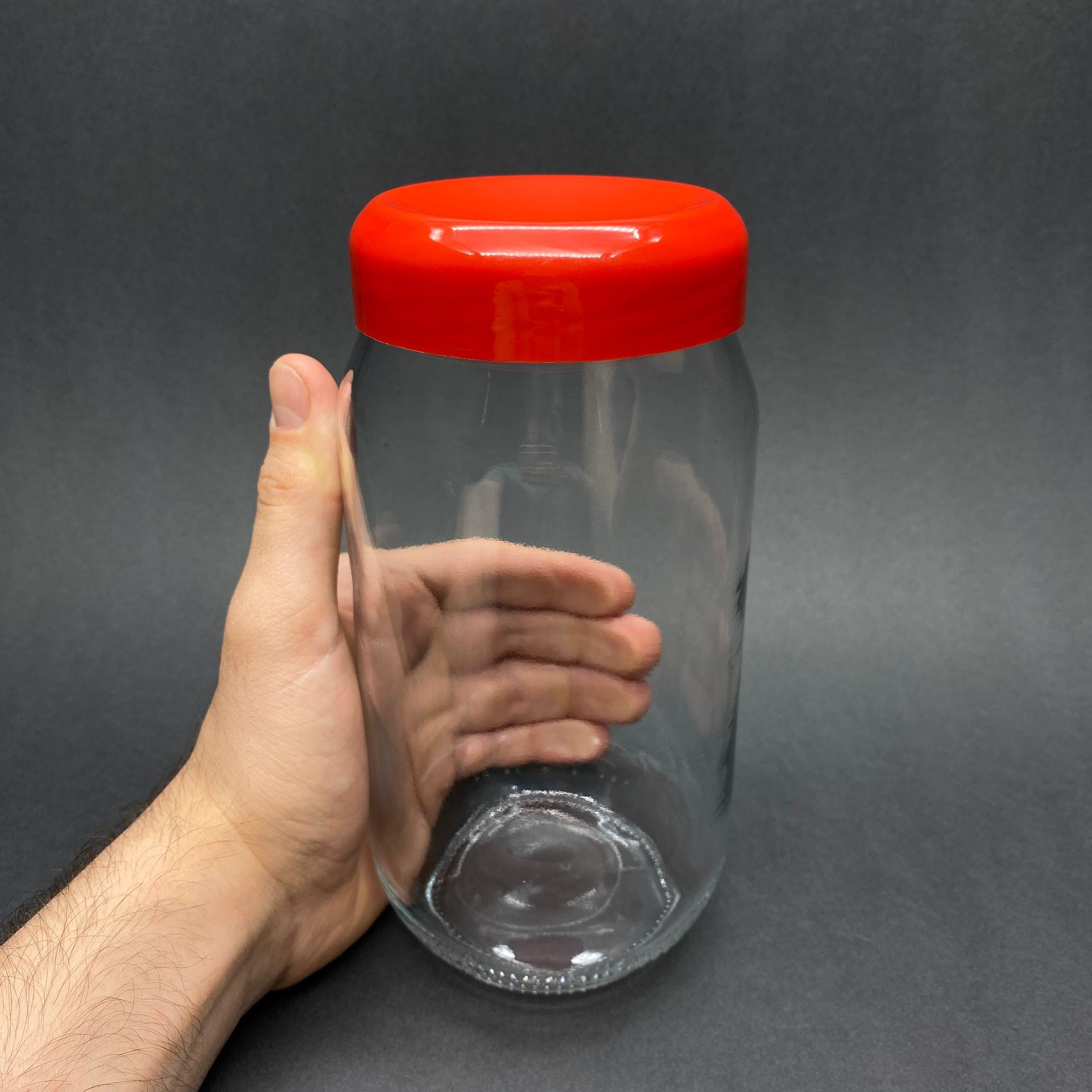 1000 CC CAM KAVANOZ - KIRMIZI PLASTİK KAPAKLI - 1000 ML CAM KONSERVE KAVANOZU - LİTRELİK KAVANOZ - PAŞABAHÇE